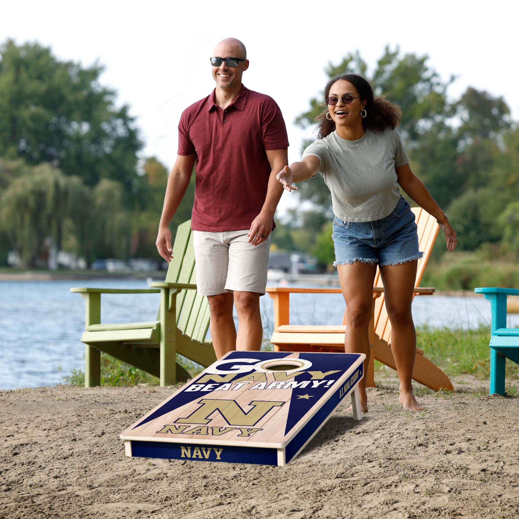 YouTheFan Navy Midshipmen 2' x 4' Cornhole Boards product image