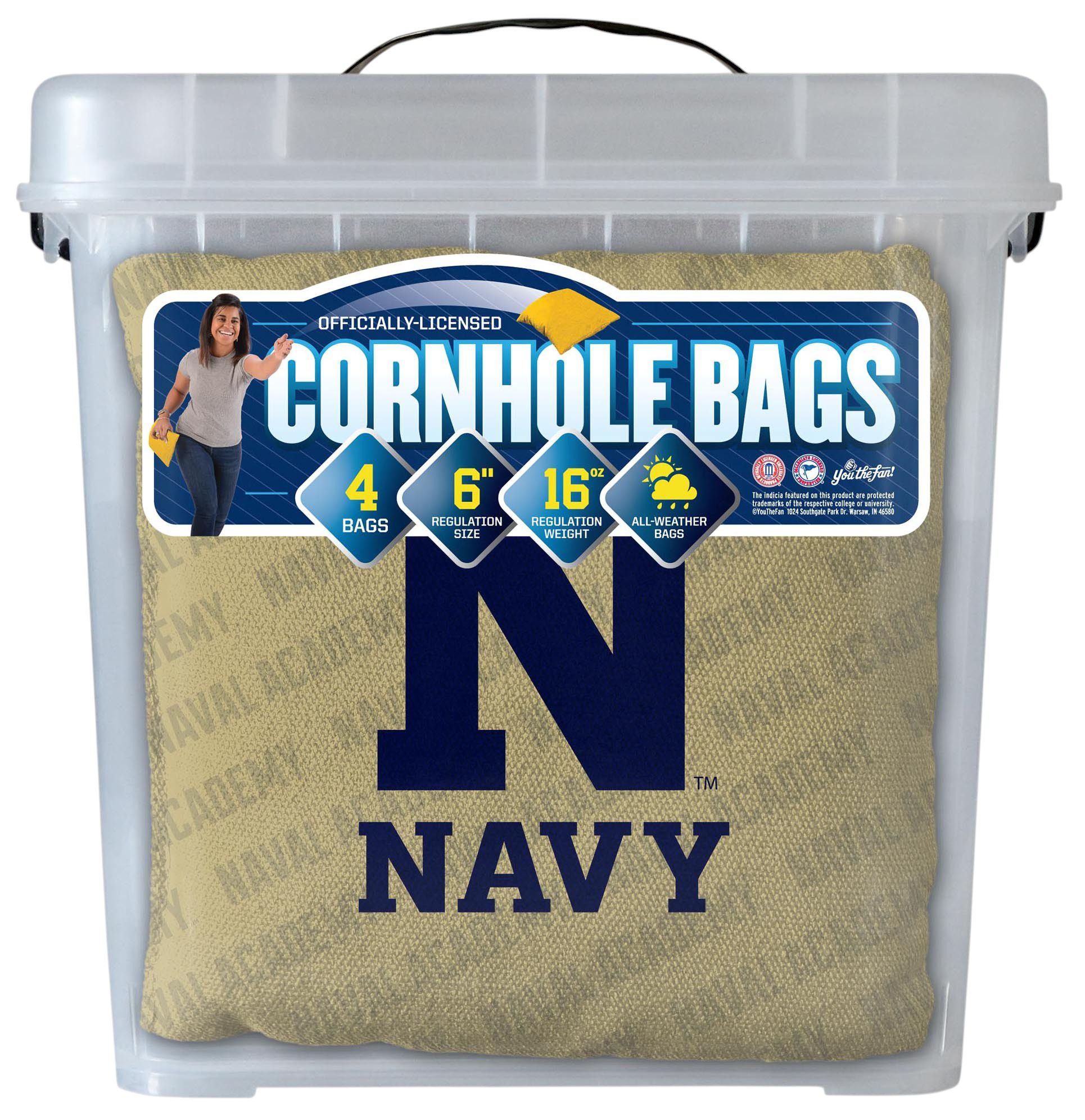 YouTheFan Navy Midshipmen Gold 4-Pack Cornhole Bean Bag Set product image