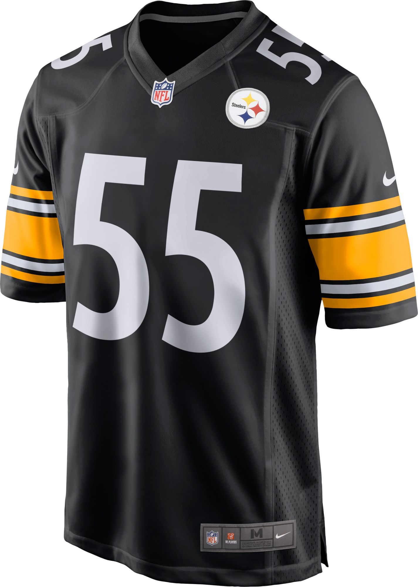 Nike Men's Pittsburgh Steelers Devin Bush #55 Black Game Jersey - Big ...
