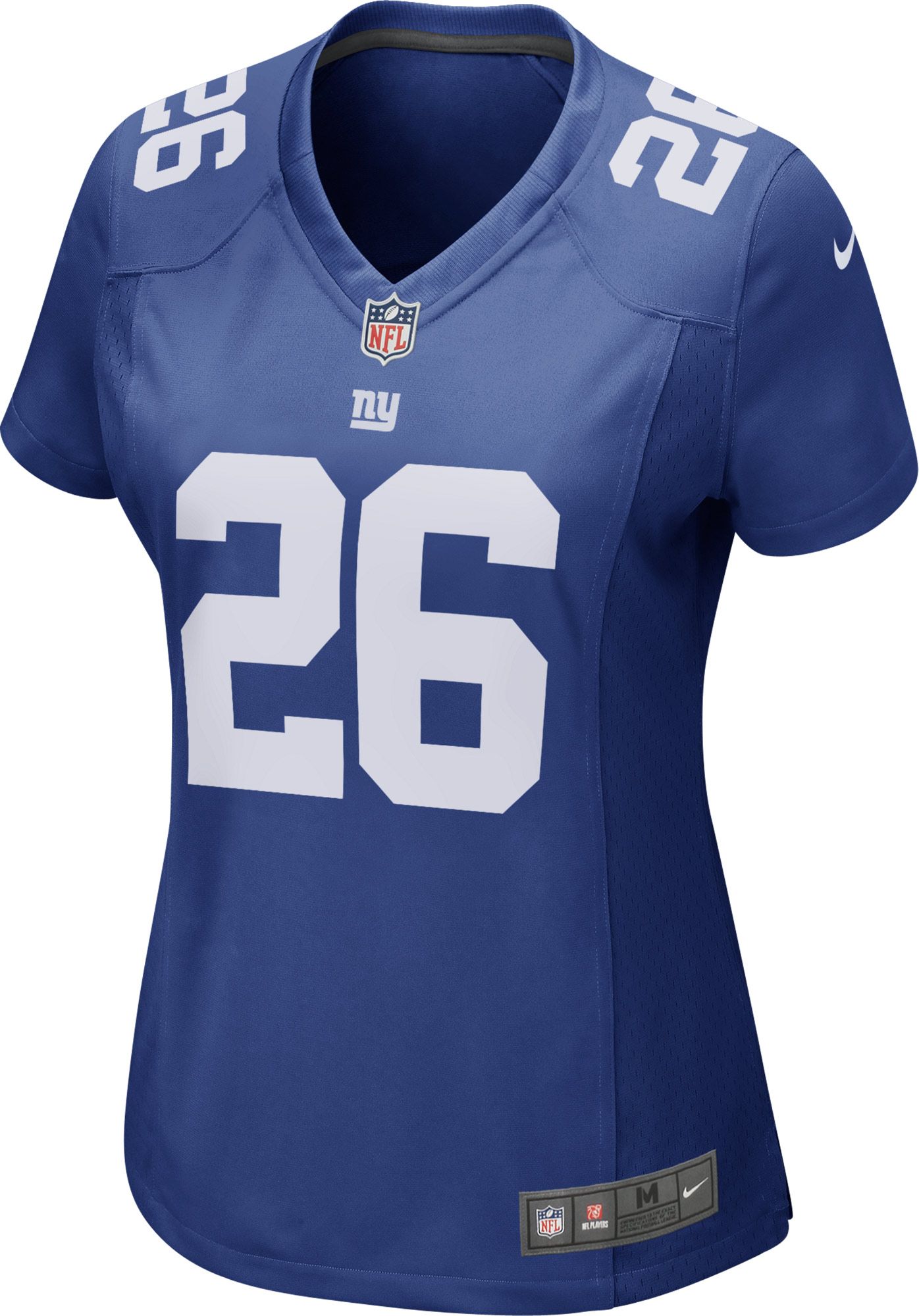 Nike New York Giants No26 Saquon Barkley White/Pink Women's Stitched NFL Limited Rush Fashion Jersey