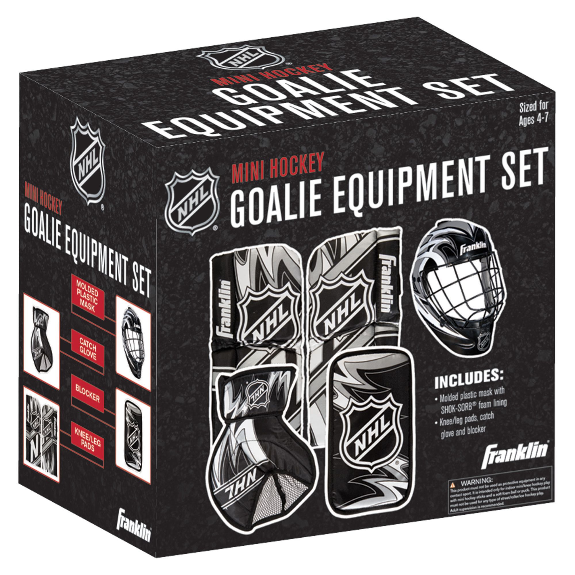 Franklin NHL Mini Hockey Goalie Equipment and Mask Set product image
