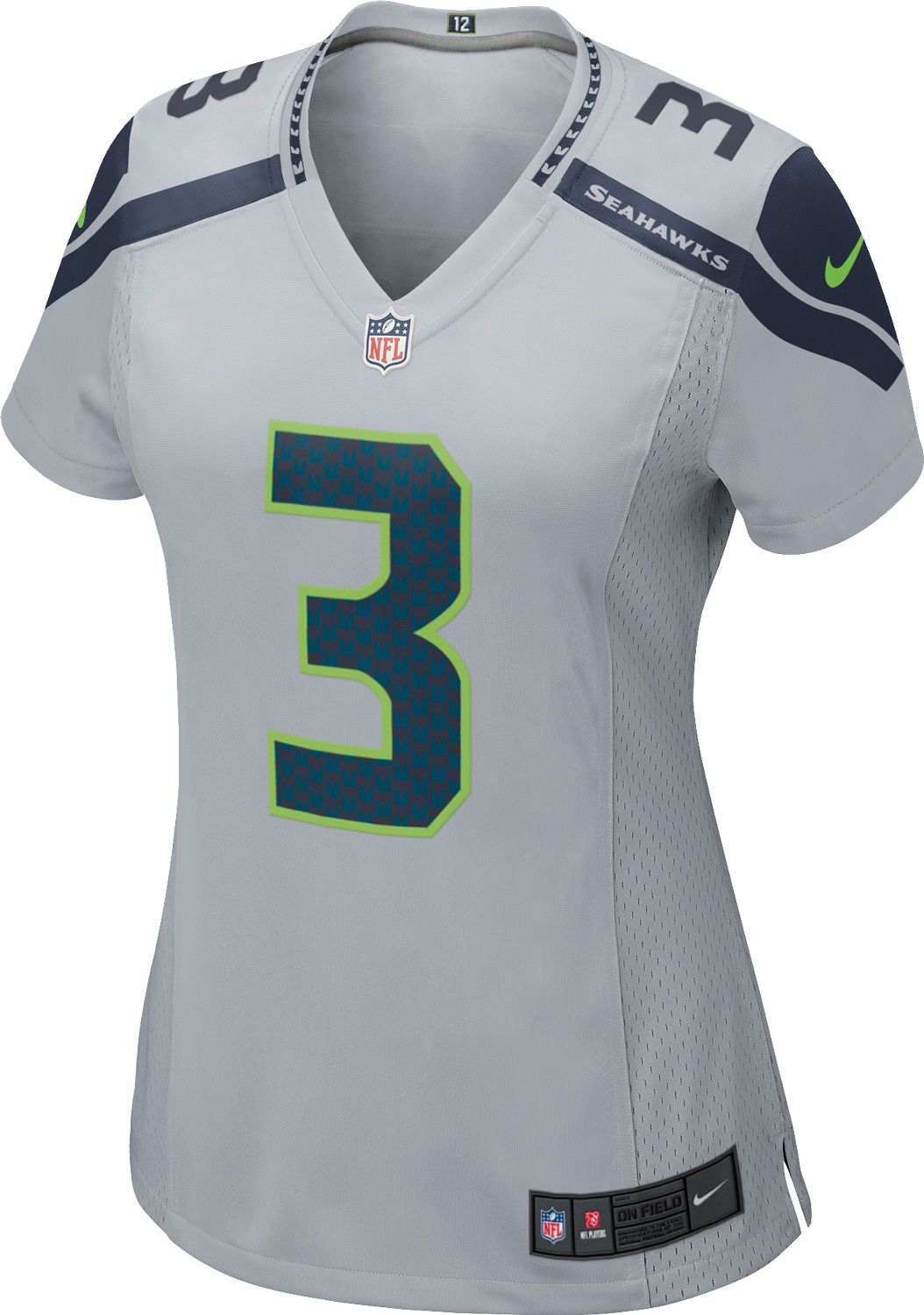 Nike Women's Seattle Seahawks Russell Wilson #3 Grey Game Jersey product image