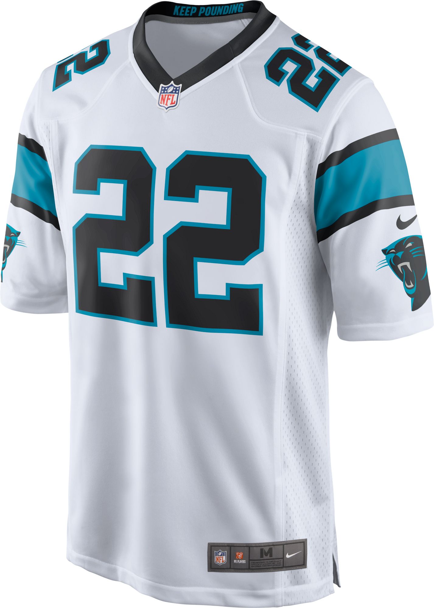 Nike Men's Carolina Panthers Christian McCaffrey #22 White Game Jersey product image