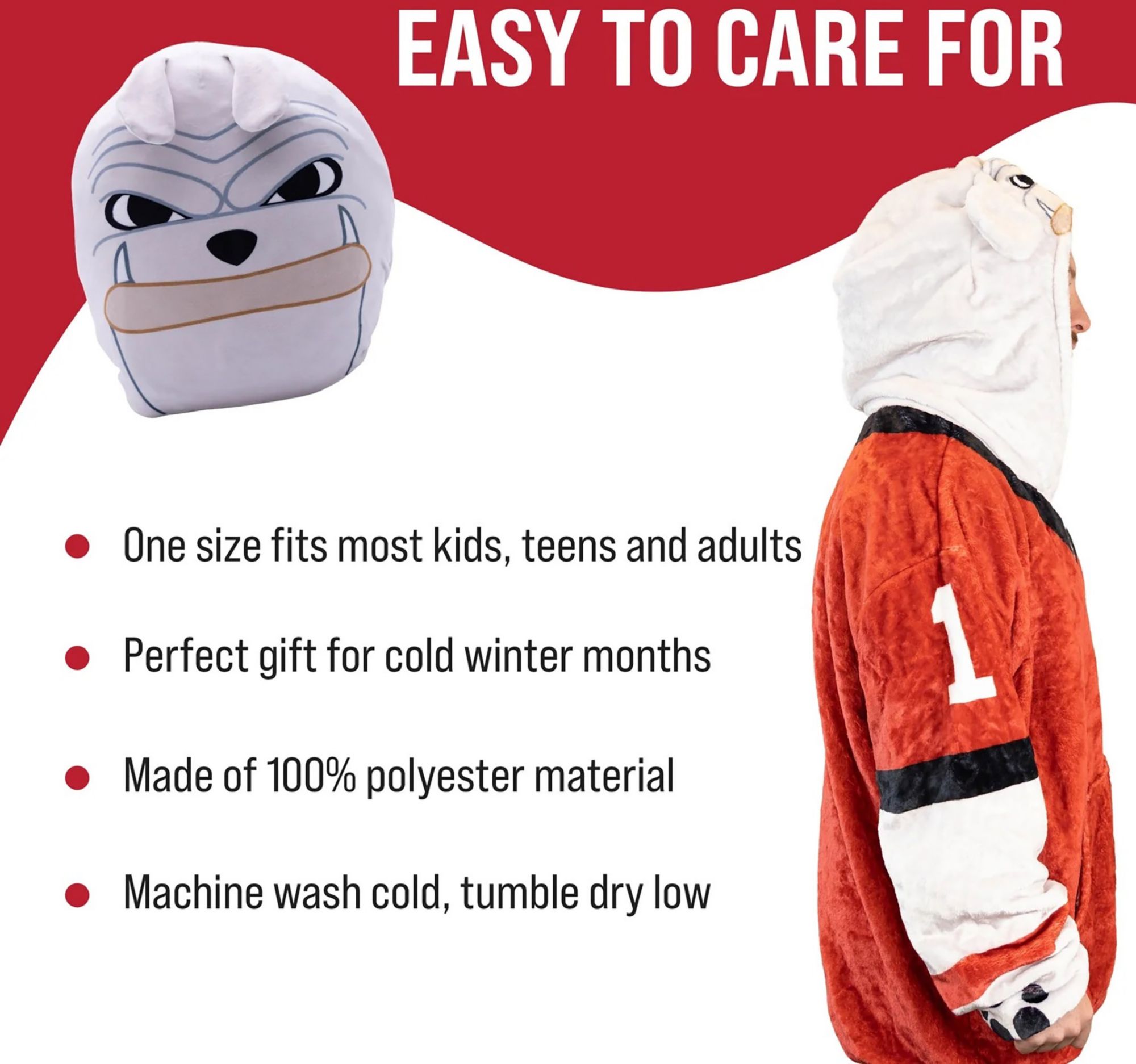 Orange Onions Georgia Bulldogs Snugible 2-in-1 Blanket Hoodie and Pillow product image