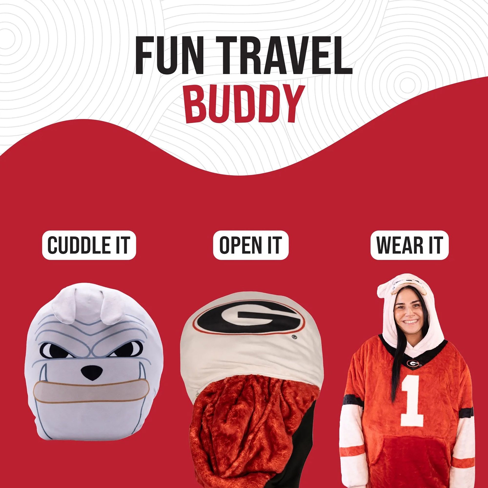 Orange Onions Georgia Bulldogs Snugible 2-in-1 Blanket Hoodie and Pillow product image