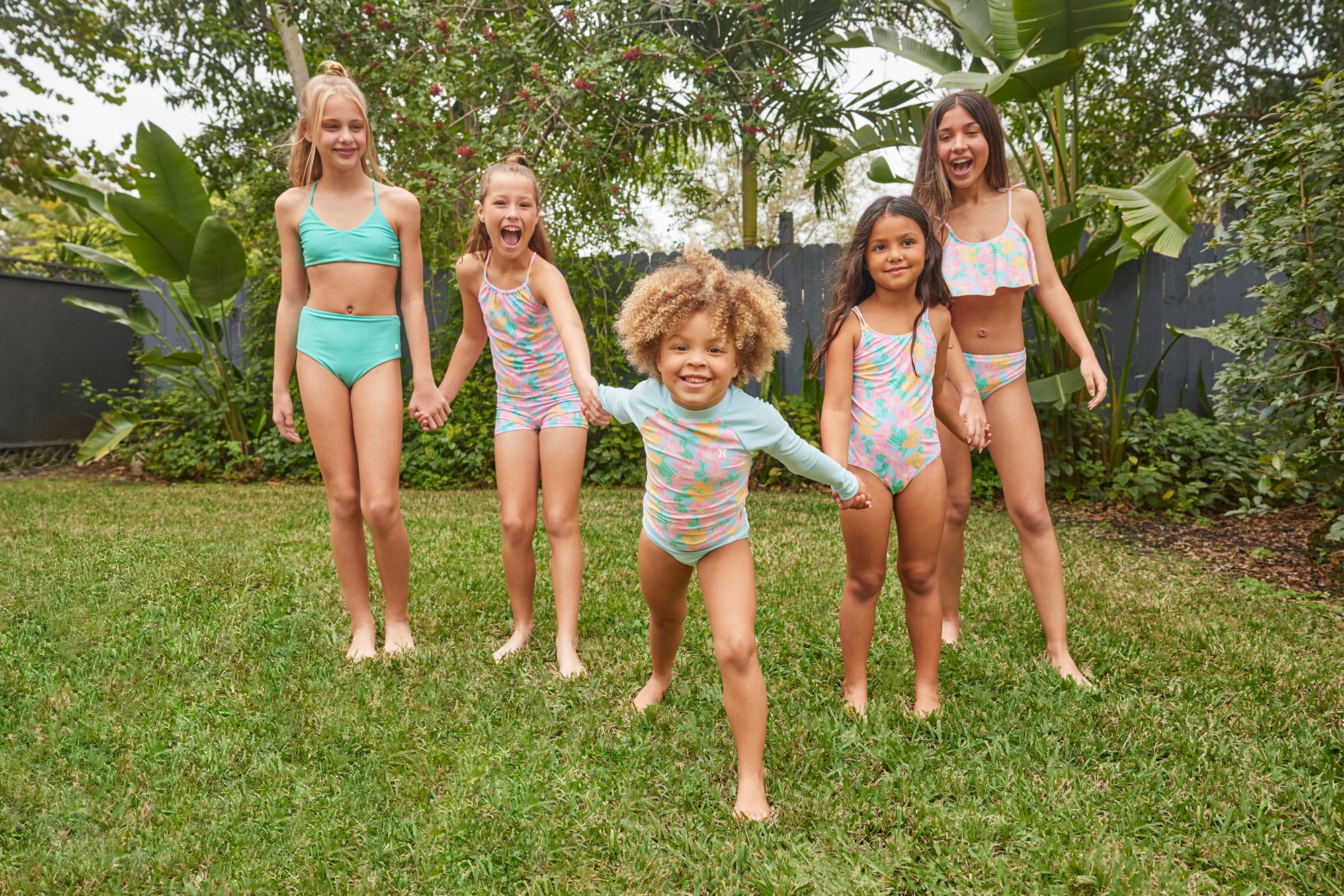 Hurly Girls' UPF 50+ Reversible Triangle Bikini Set product image