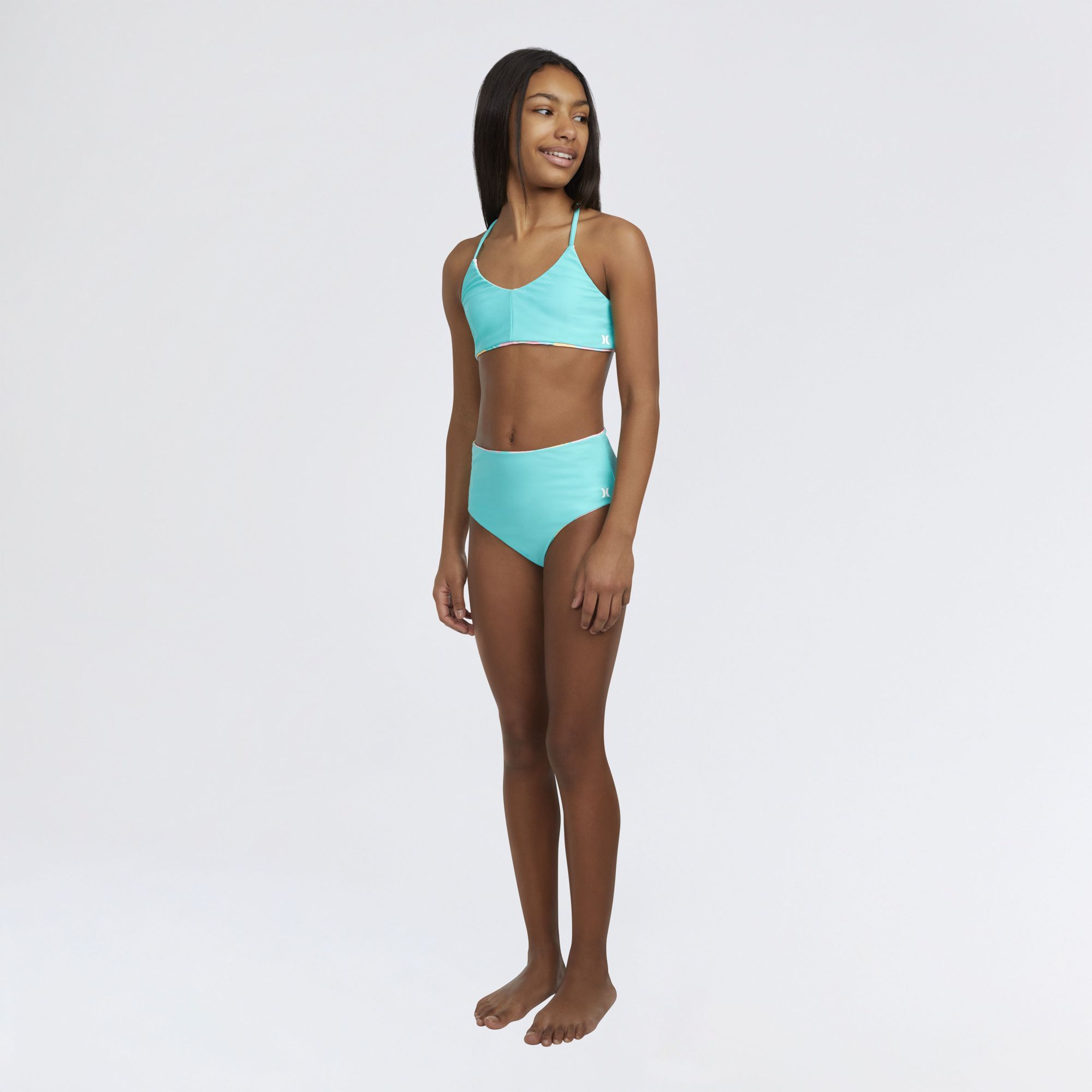 Hurly Girls' UPF 50+ Reversible Triangle Bikini Set product image