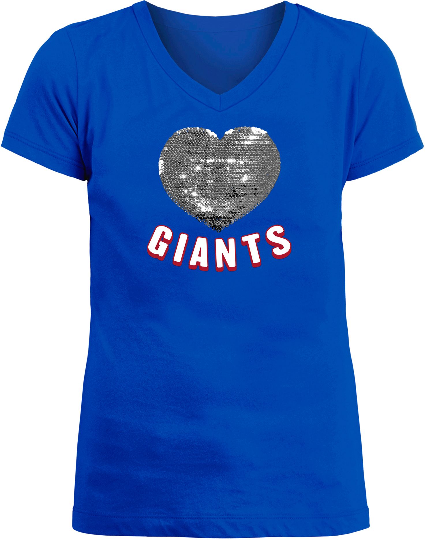 New Era Apparel Girl's New York Giants Sequins Heart Blue T-Shirt product image