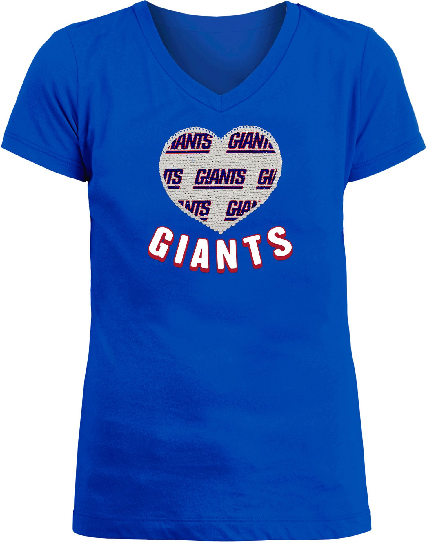 New Era Apparel Girl's New York Giants Sequins Heart Blue T-Shirt product image