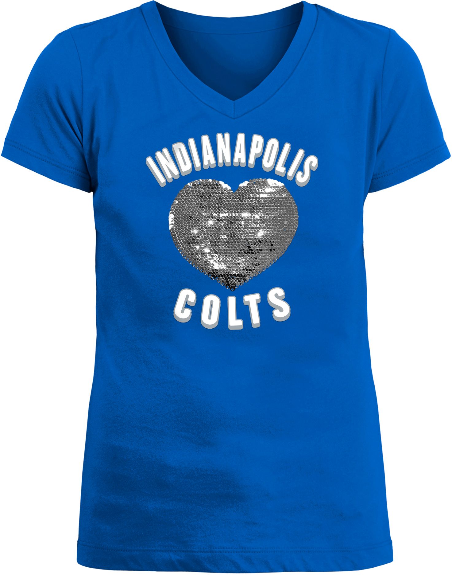 New Era Apparel Girl's Indianapolis Colts Sequins Heart Blue T-Shirt product image