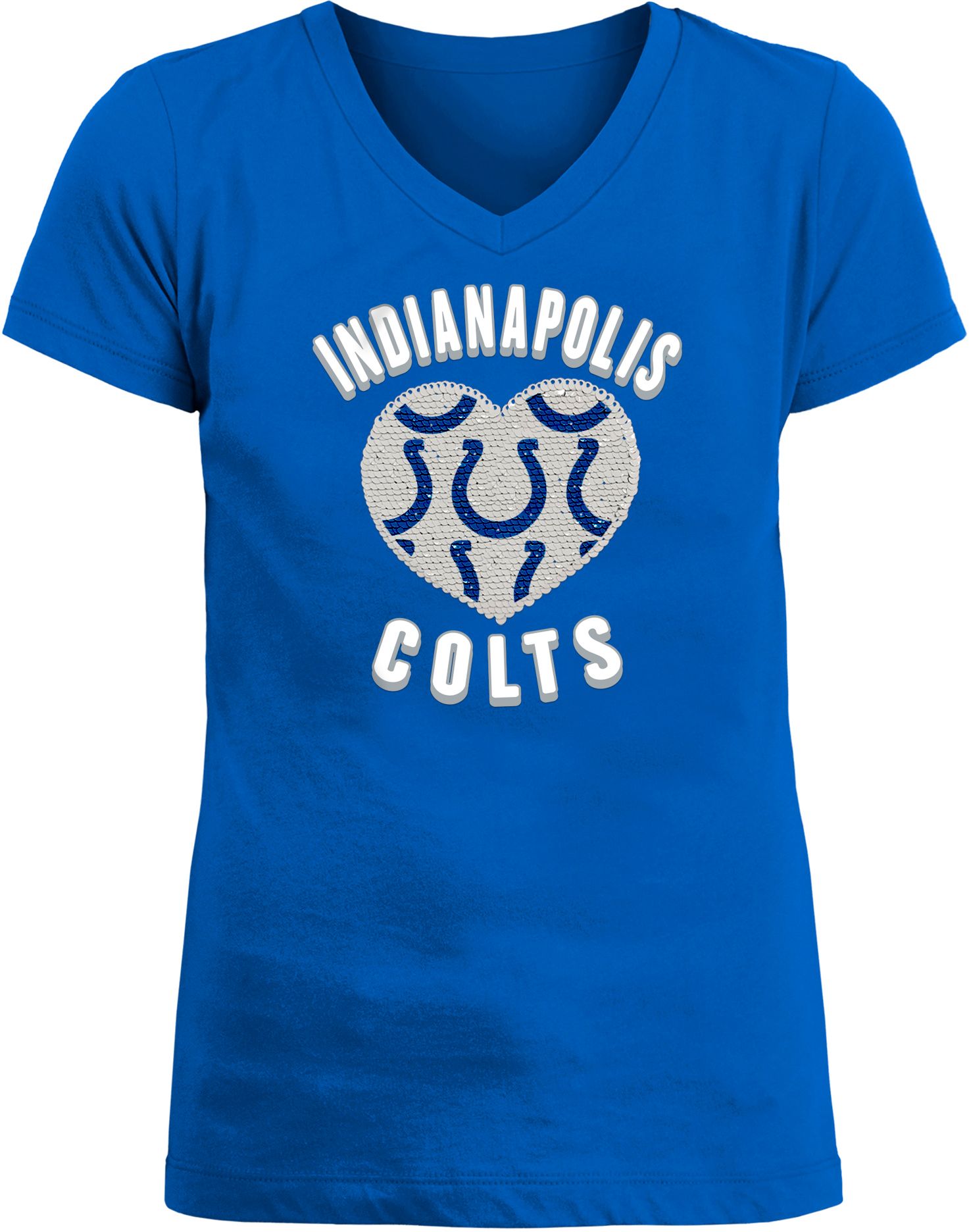 New Era Apparel Girl's Indianapolis Colts Sequins Heart Blue T-Shirt product image