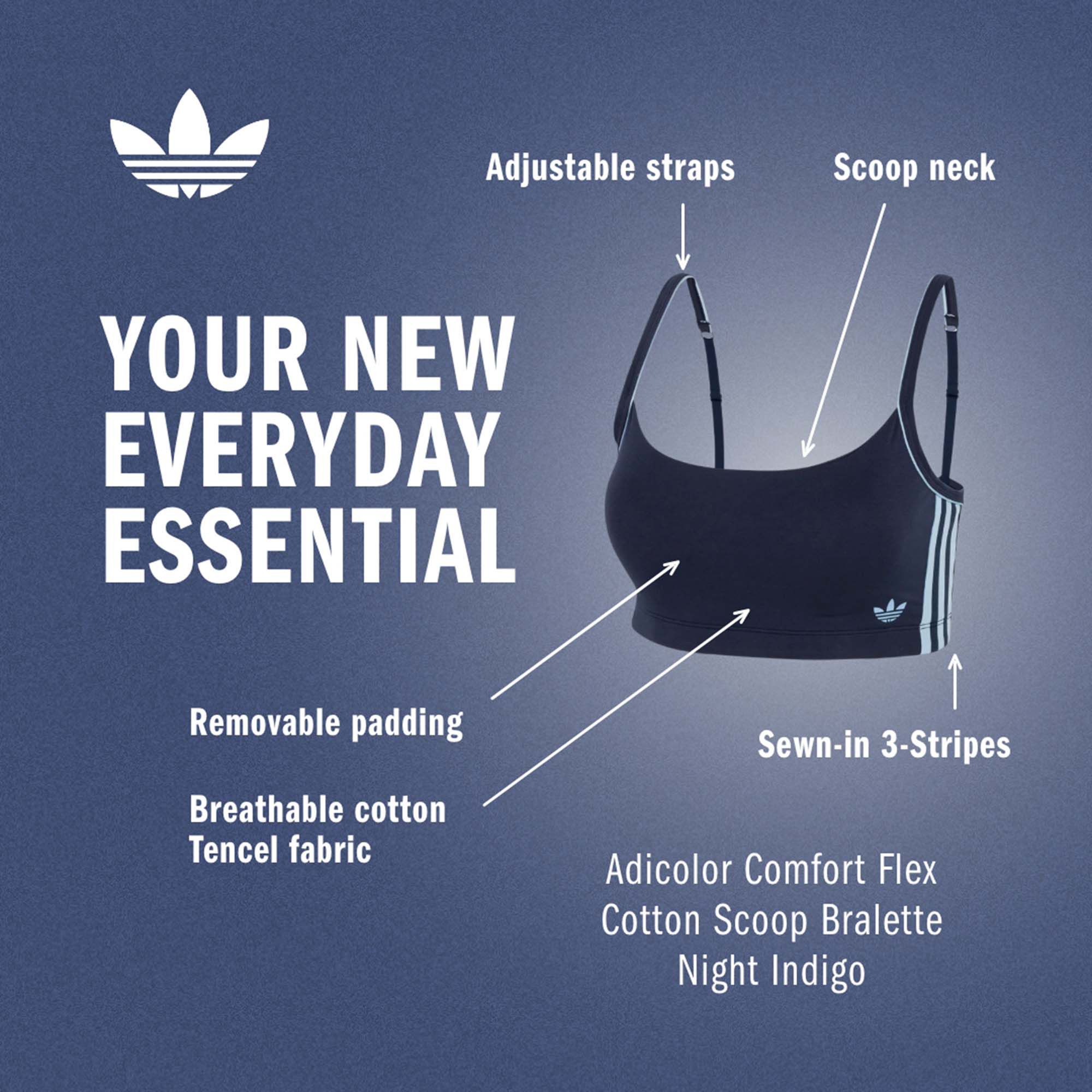 adidas Originals Women's Adicolor Comfort Flex Cotton Scoop Bralette product image