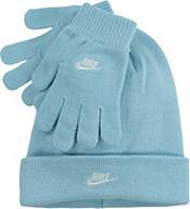  Nike Big Kids' Girls White/Gray Beanie and Gloves Set:  Clothing, Shoes & Jewelry