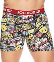 Joe Boxer Men's Comic Strip Four Pack Cotton Stretch Boxer Briefs