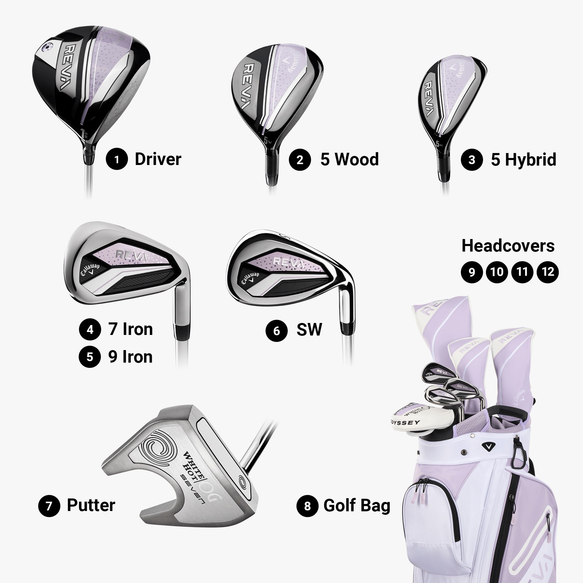 Callaway Women's REVA Cart Bag 8-Piece Complete Set product image