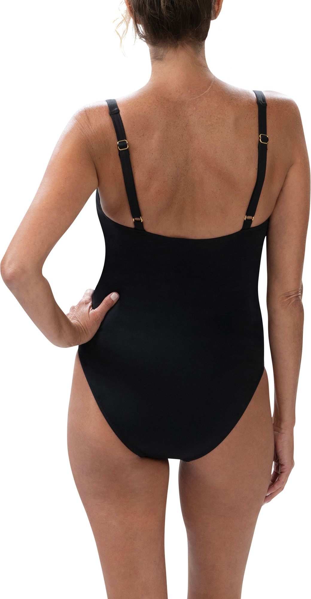 Dolfin Women's Aquashape Solid Moderate Square Neck One Piece Swimsuit product image