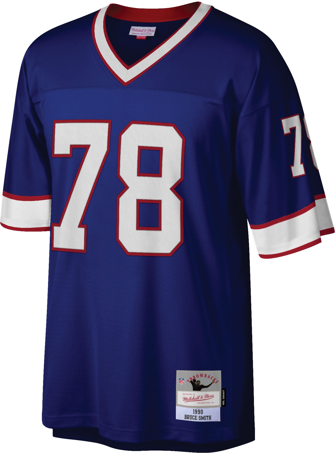 Mitchell And Ness Buffalo Bills No78 Bruce Smith White Throwback Stitched NFL Jersey