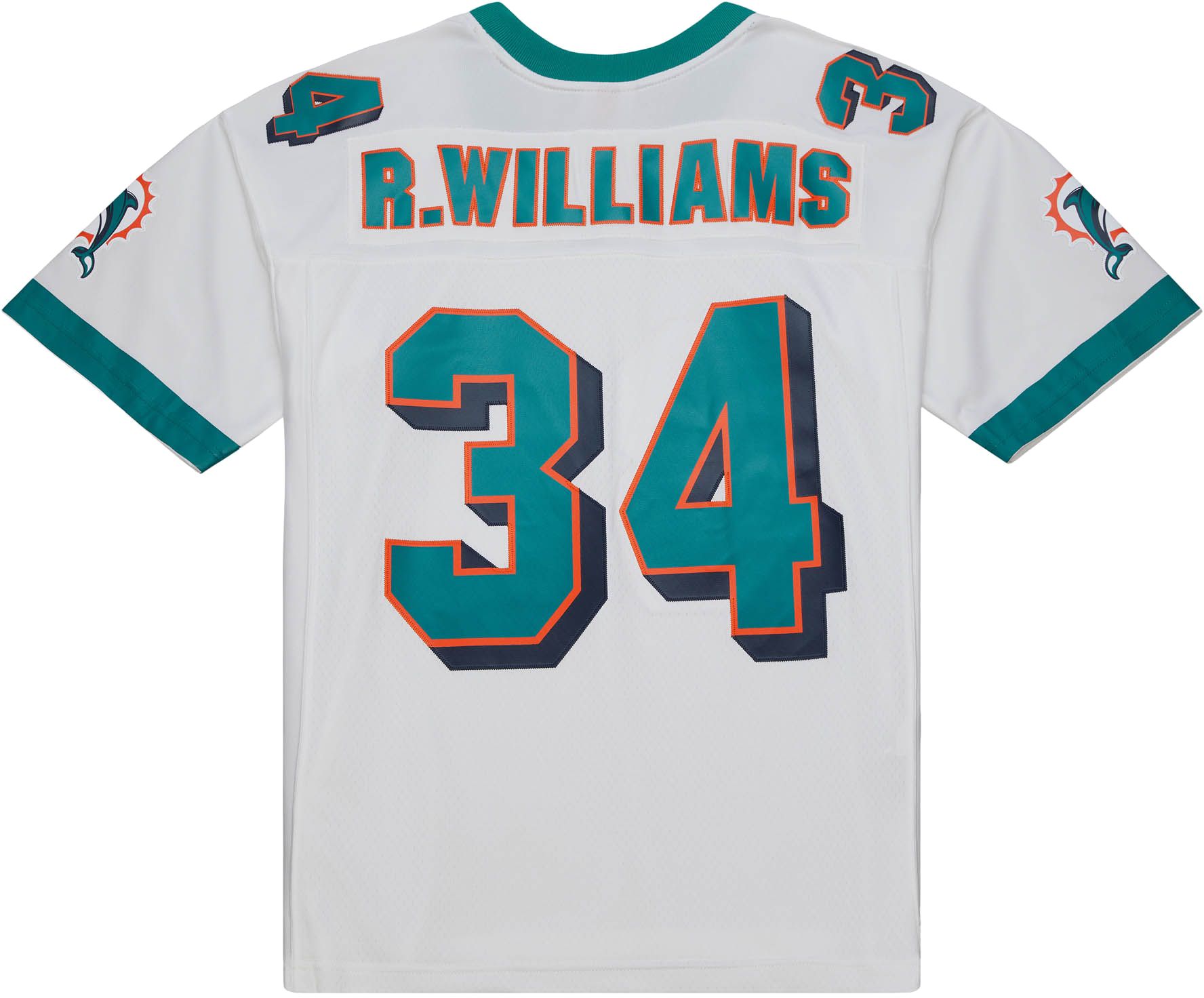 Mitchell & Ness Men's Miami Dolphins Ricky Williams #34 2002 White Throwback Jersey product image