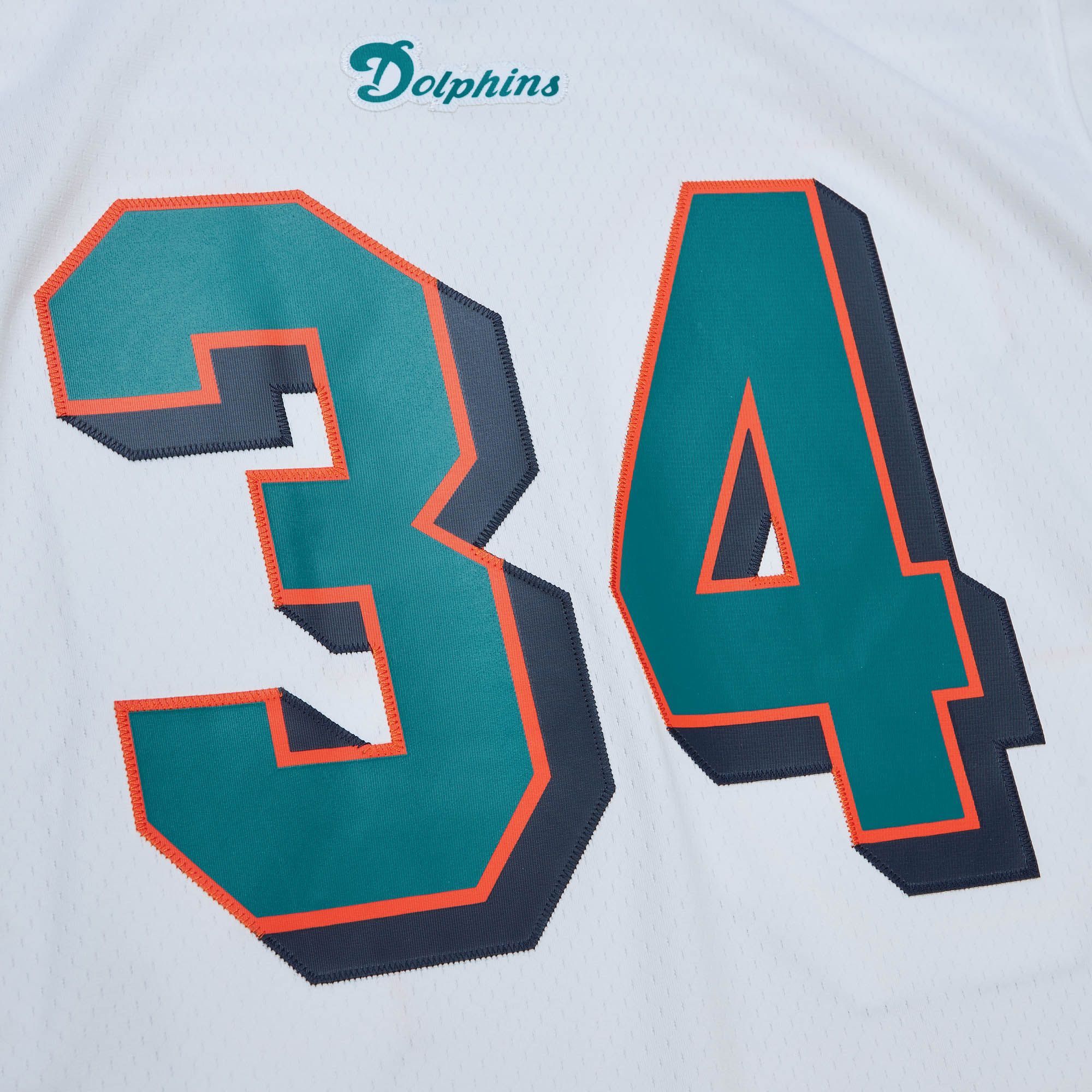 Mitchell & Ness Men's Miami Dolphins Ricky Williams #34 2002 White Throwback Jersey product image