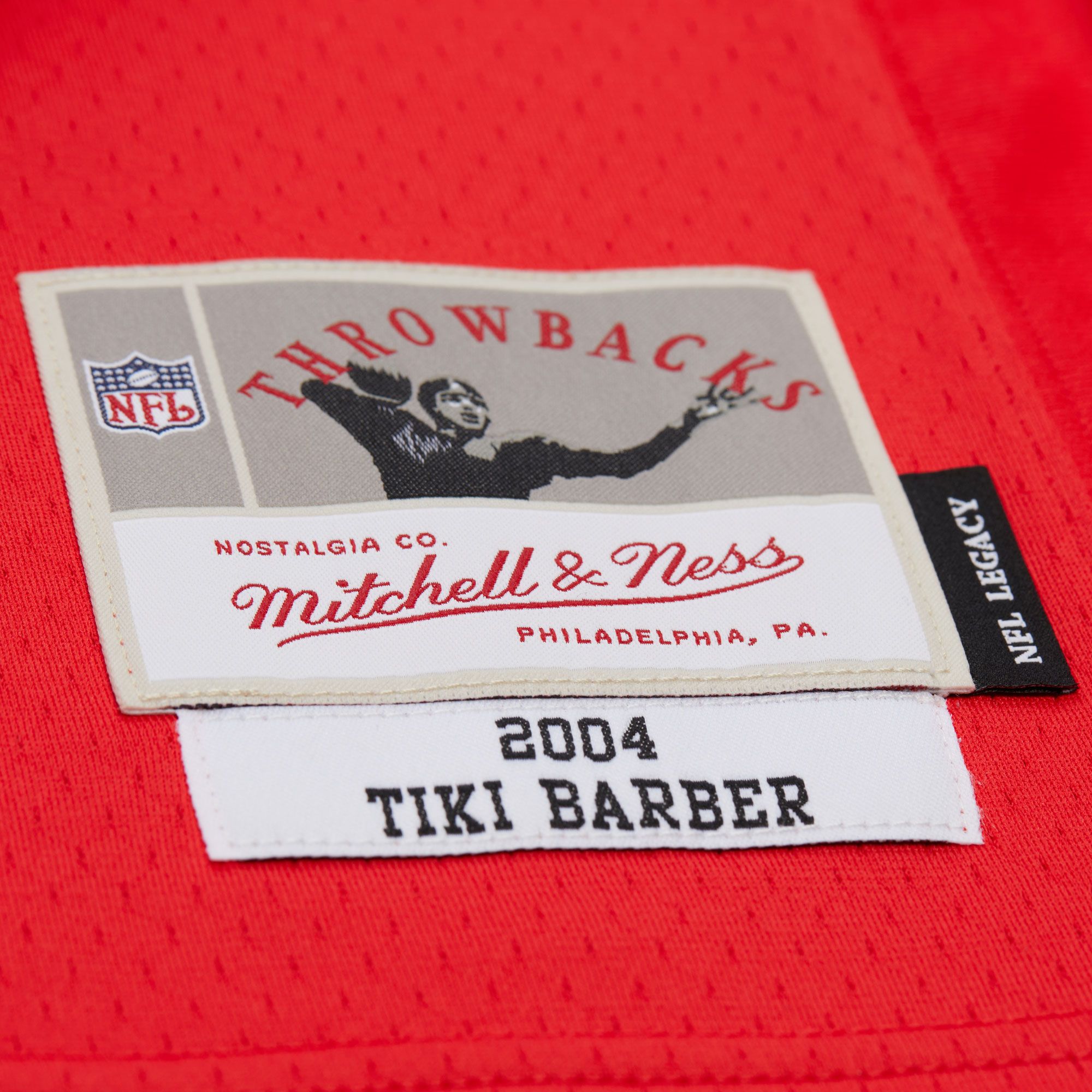 Mitchell & Ness Men's New York Giants Tiki Barber #21 Red 2004 Replica Football Jersey product image