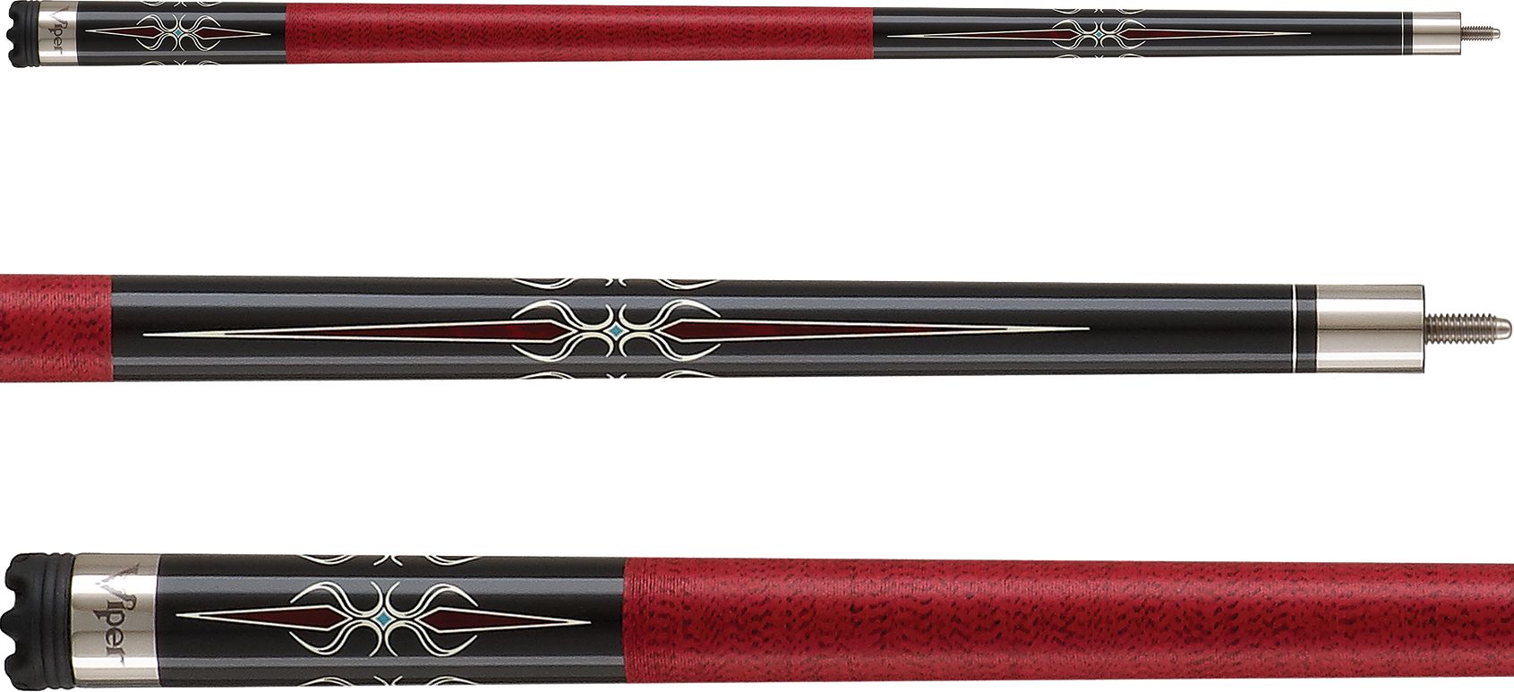 Viper Sinister Series Red Black Wrapped Pool Cue product image