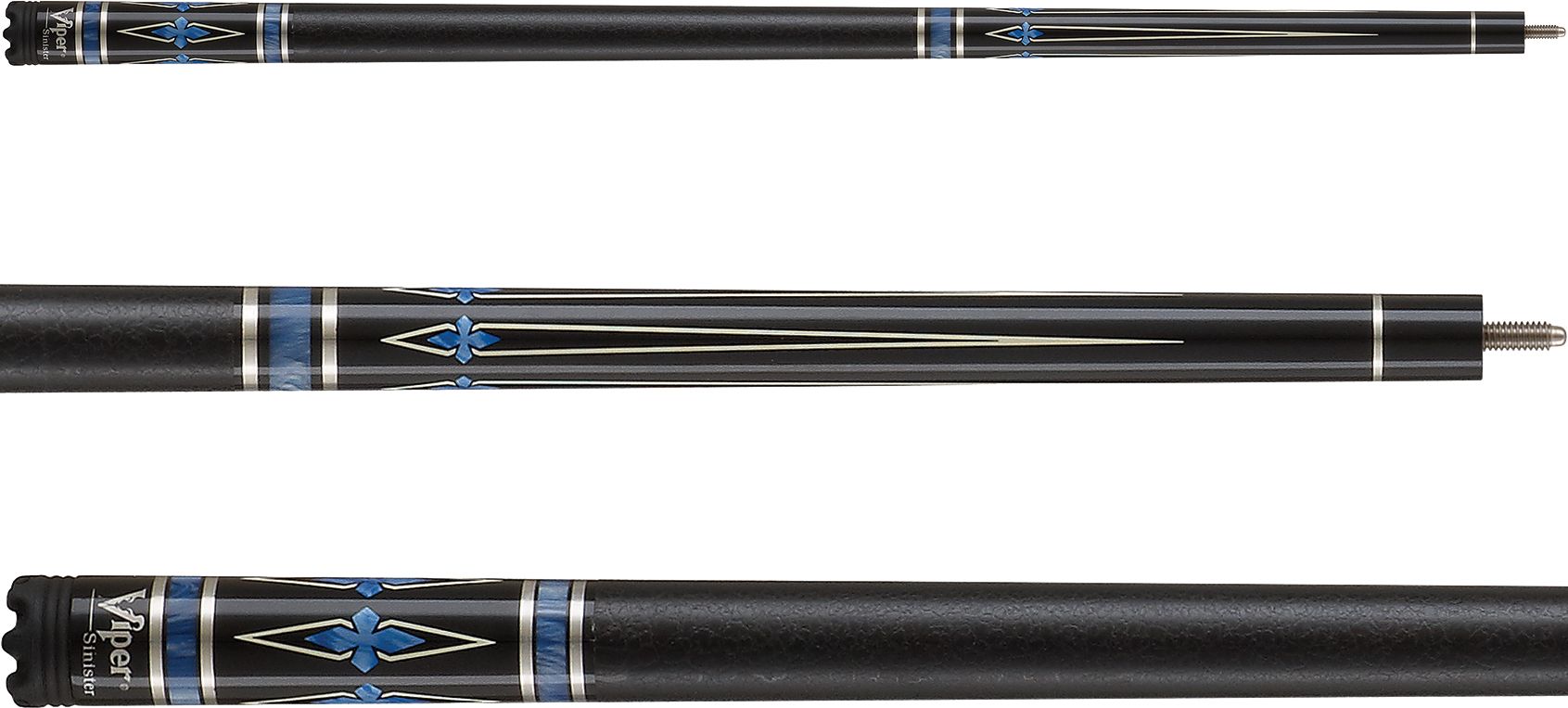 Viper Sinister Series Black Faux Leather Wrapped Pool Cue product image