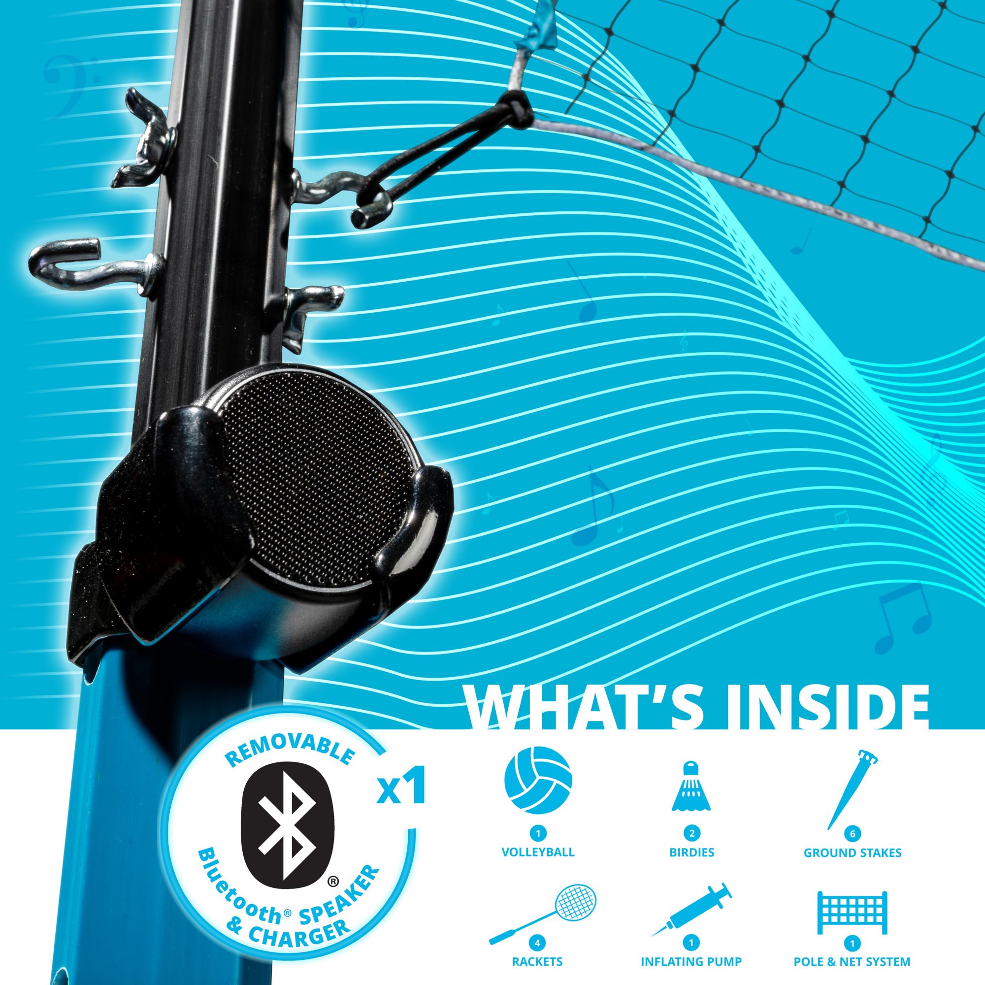 Franklin Sports Bluetooth Volleyball/Badminton Combo Set product image