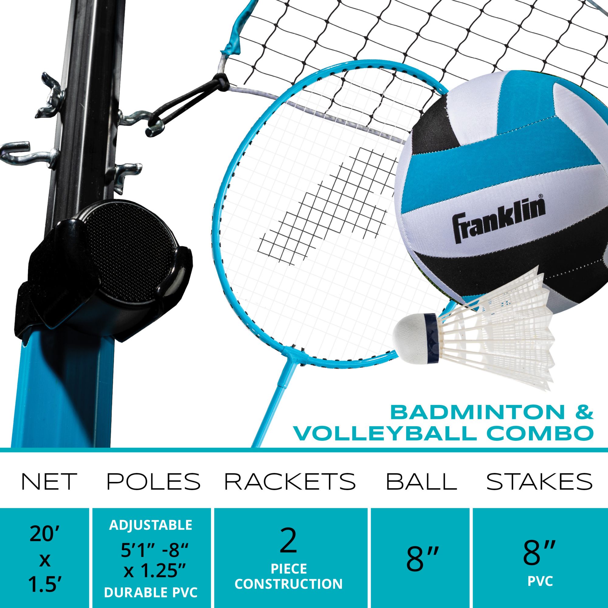 Franklin Sports Bluetooth Volleyball/Badminton Combo Set product image