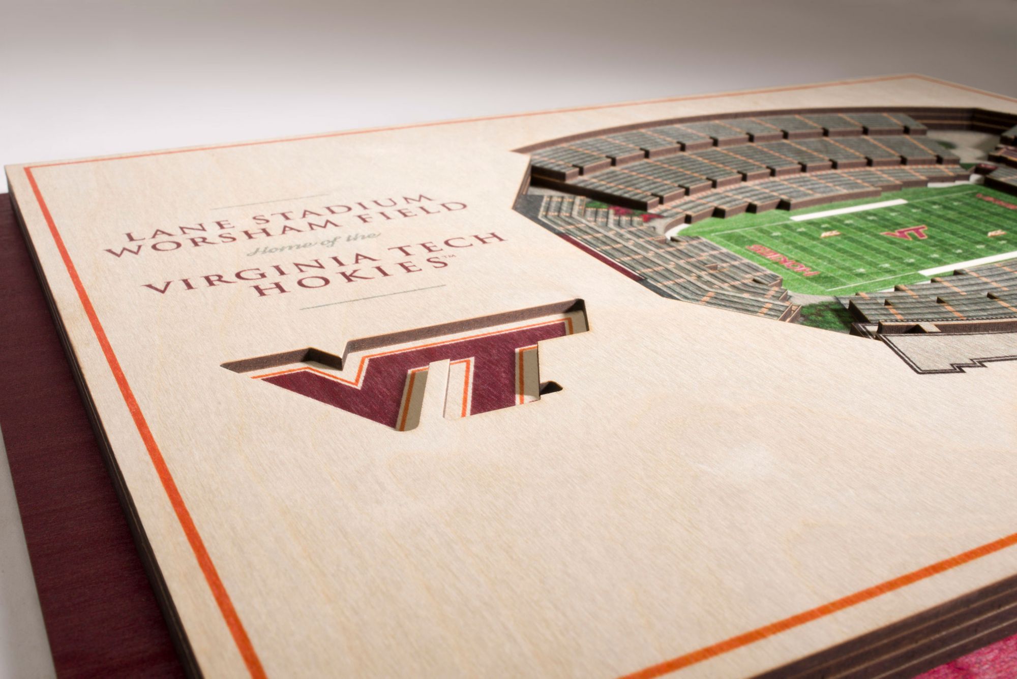 YouTheFan Virginia Tech Hokies 5-Layer StadiumViews 3D Wall Art product image