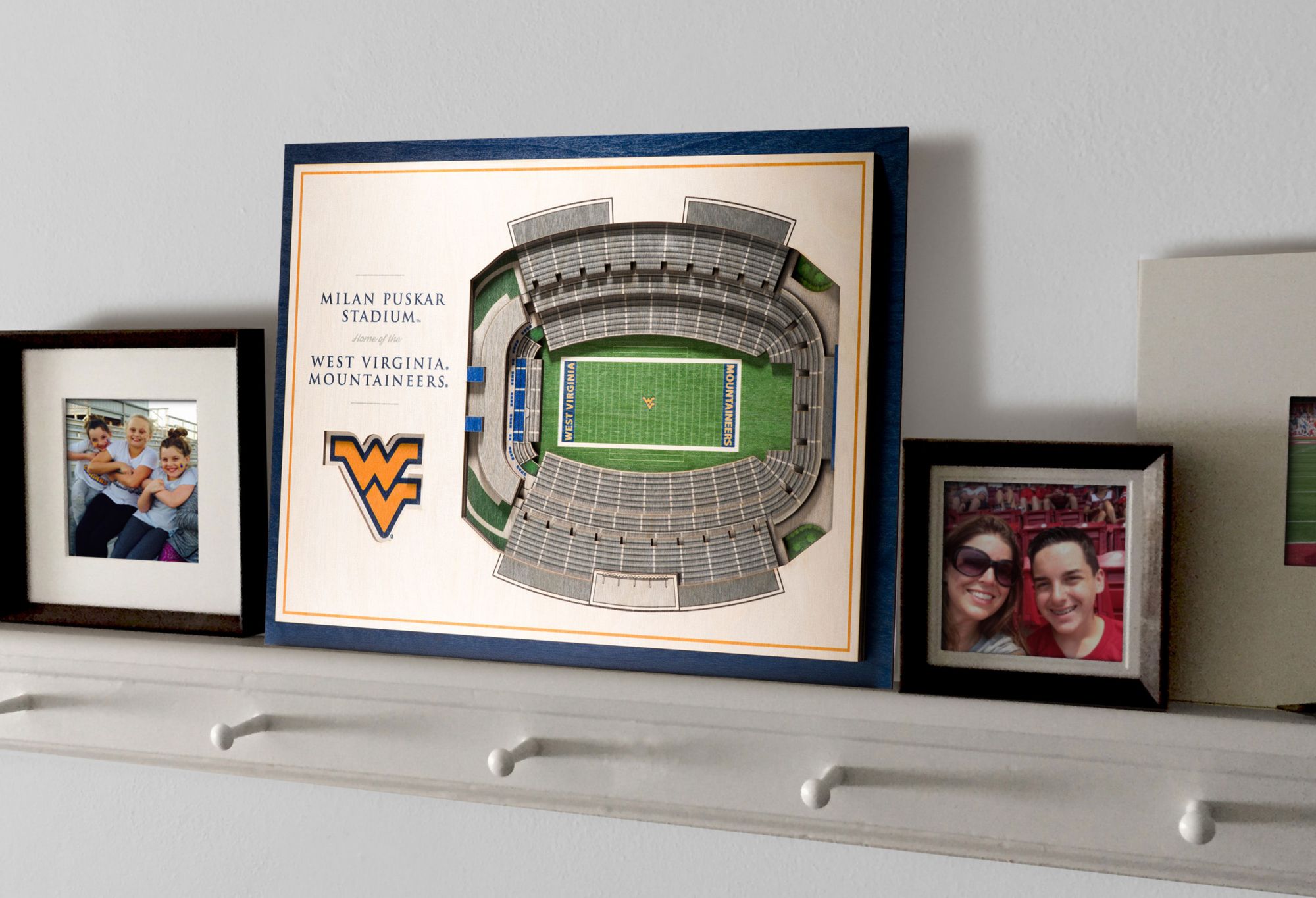 YouTheFan West Virginia Mountaineers 5-Layer StadiumViews 3D Wall Art product image