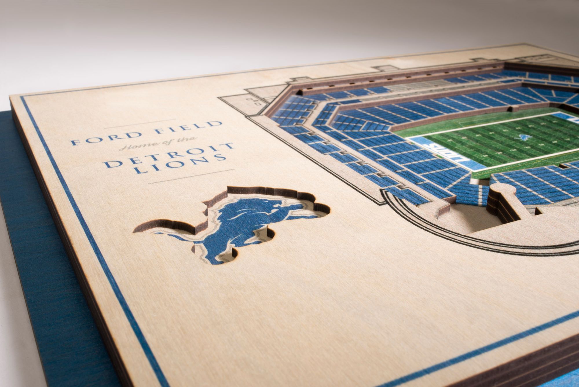 YouTheFan Detroit Lions 5-Layer StadiumViews 3D Wall Art product image