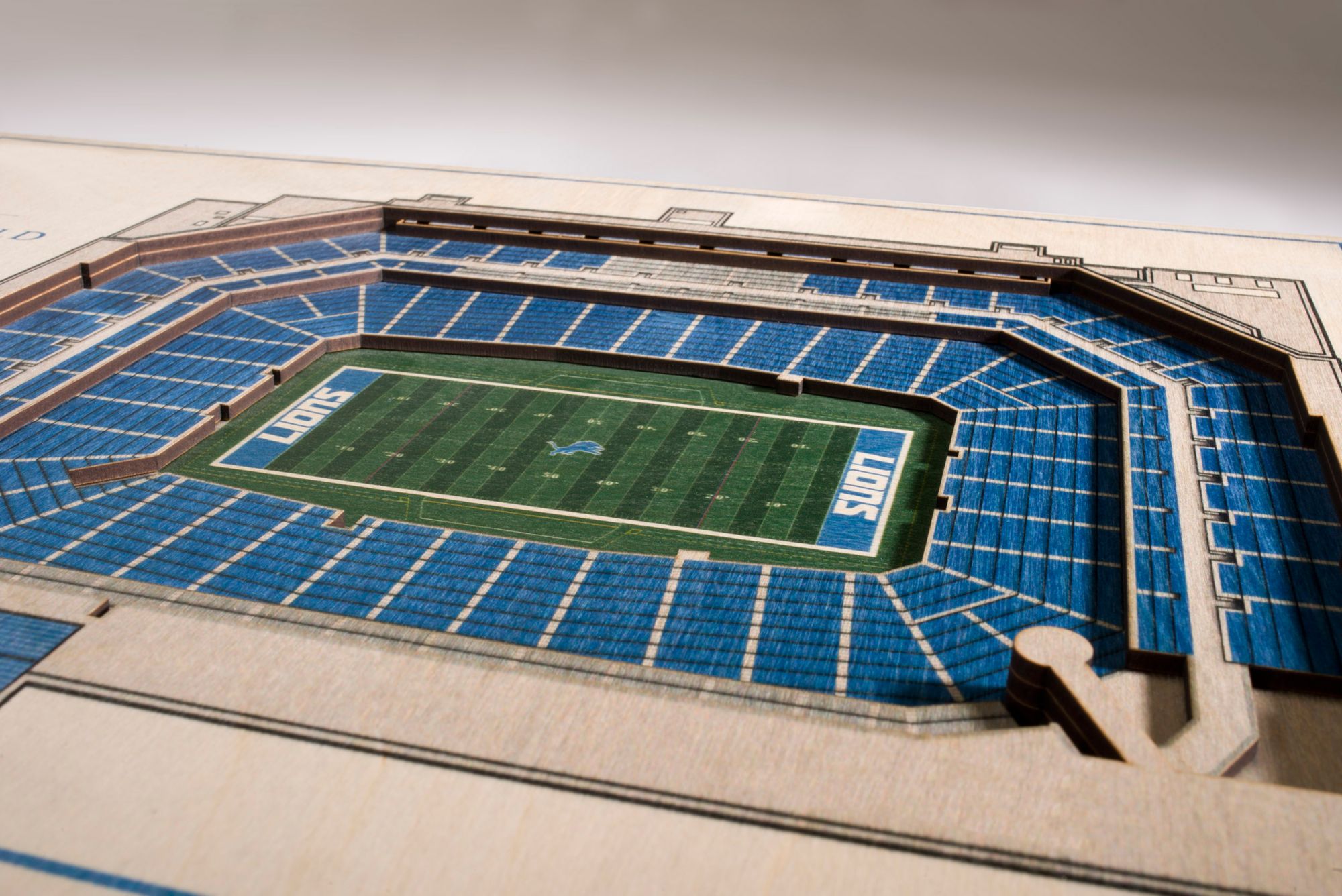YouTheFan Detroit Lions 5-Layer StadiumViews 3D Wall Art product image