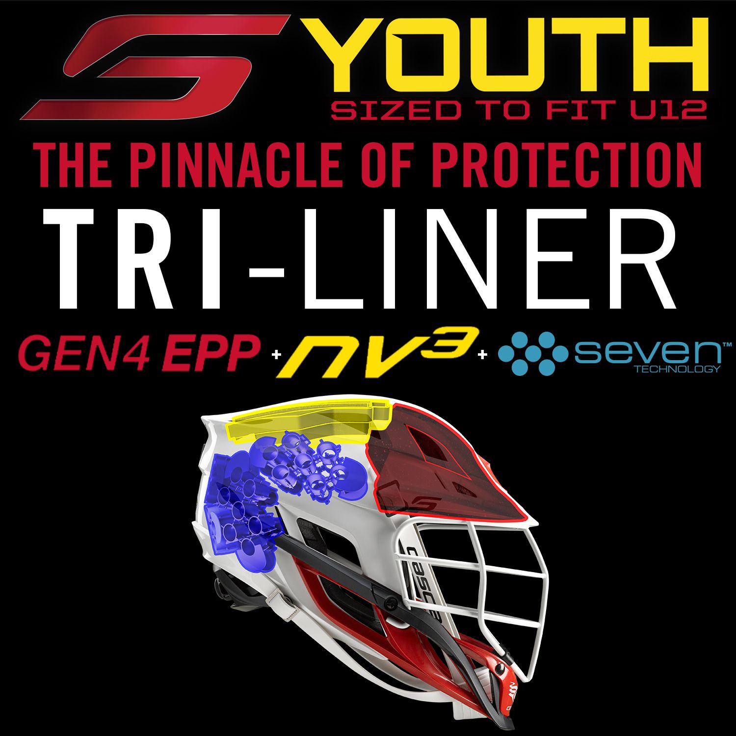 Cascade Youth S Lacrosse Helmet w/ Black Mask product image