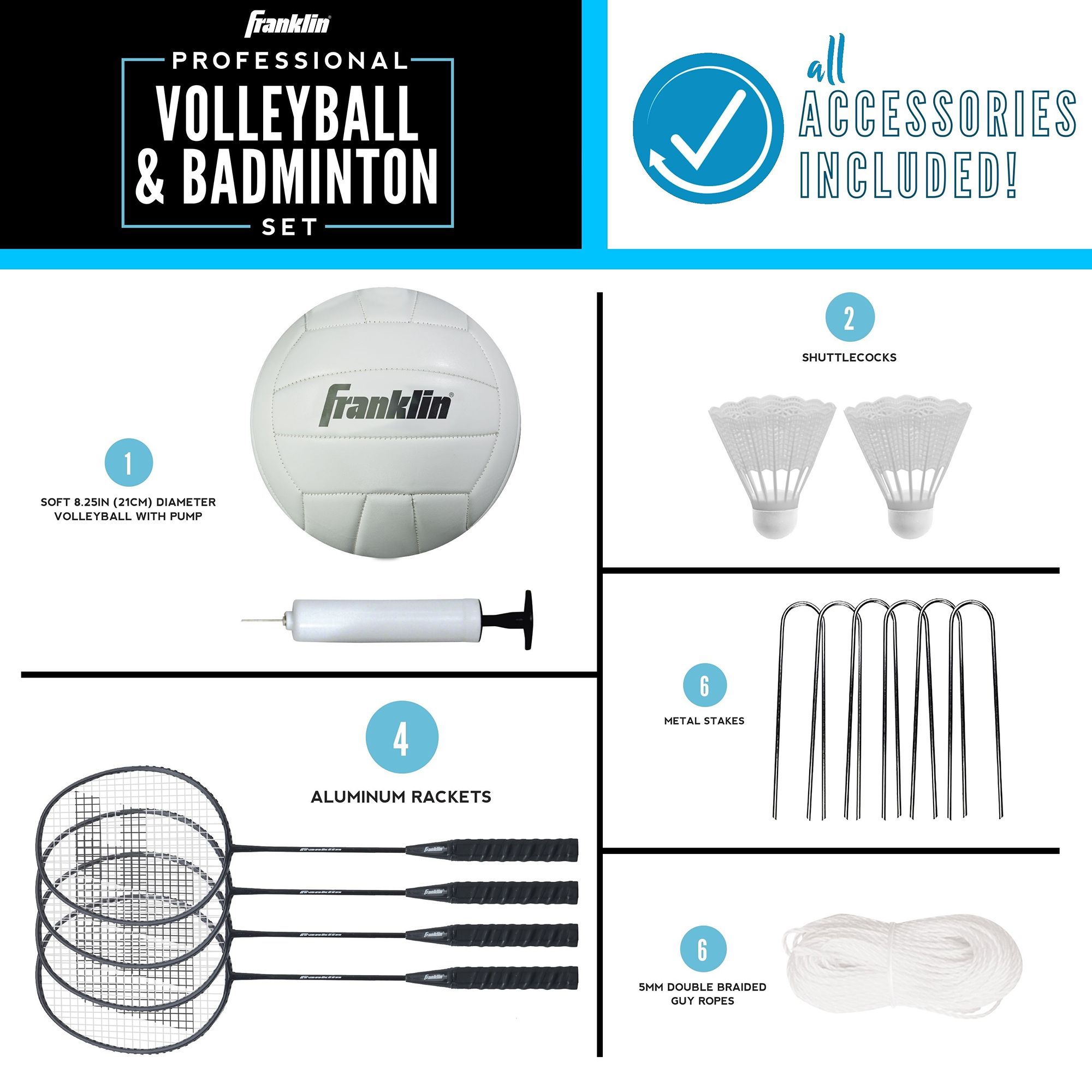 Franklin Professional Volleyball and Badminton Set product image
