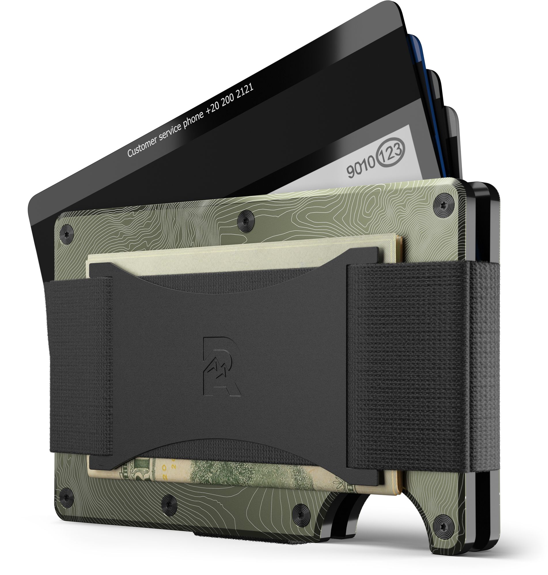Ridge Wallet Mount Rainier Topographic Wallet with Cash Strap and Money Clip product image