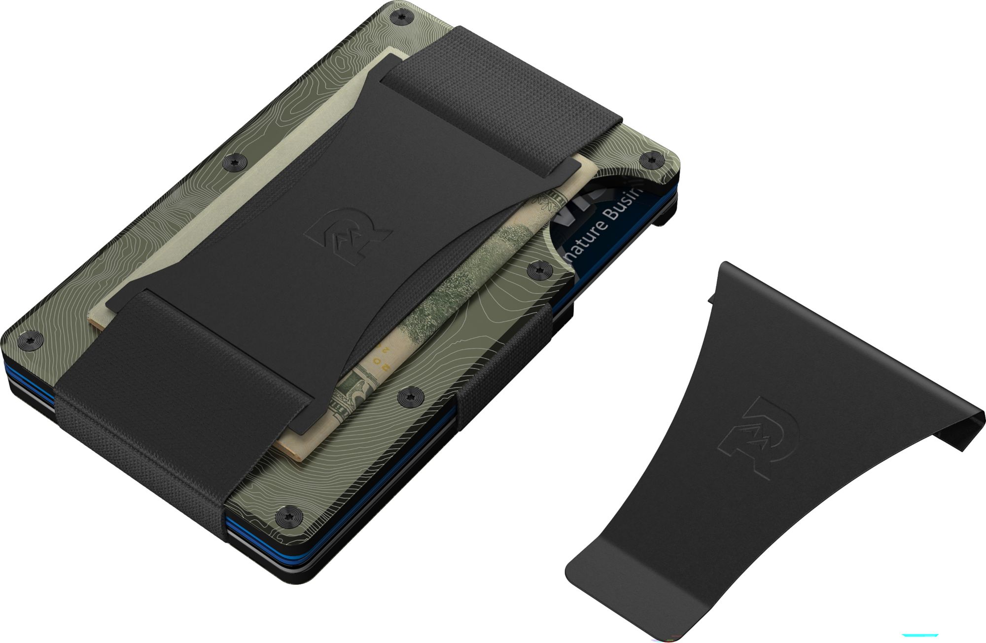 Ridge Wallet Mount Rainier Topographic Wallet with Cash Strap and Money Clip product image