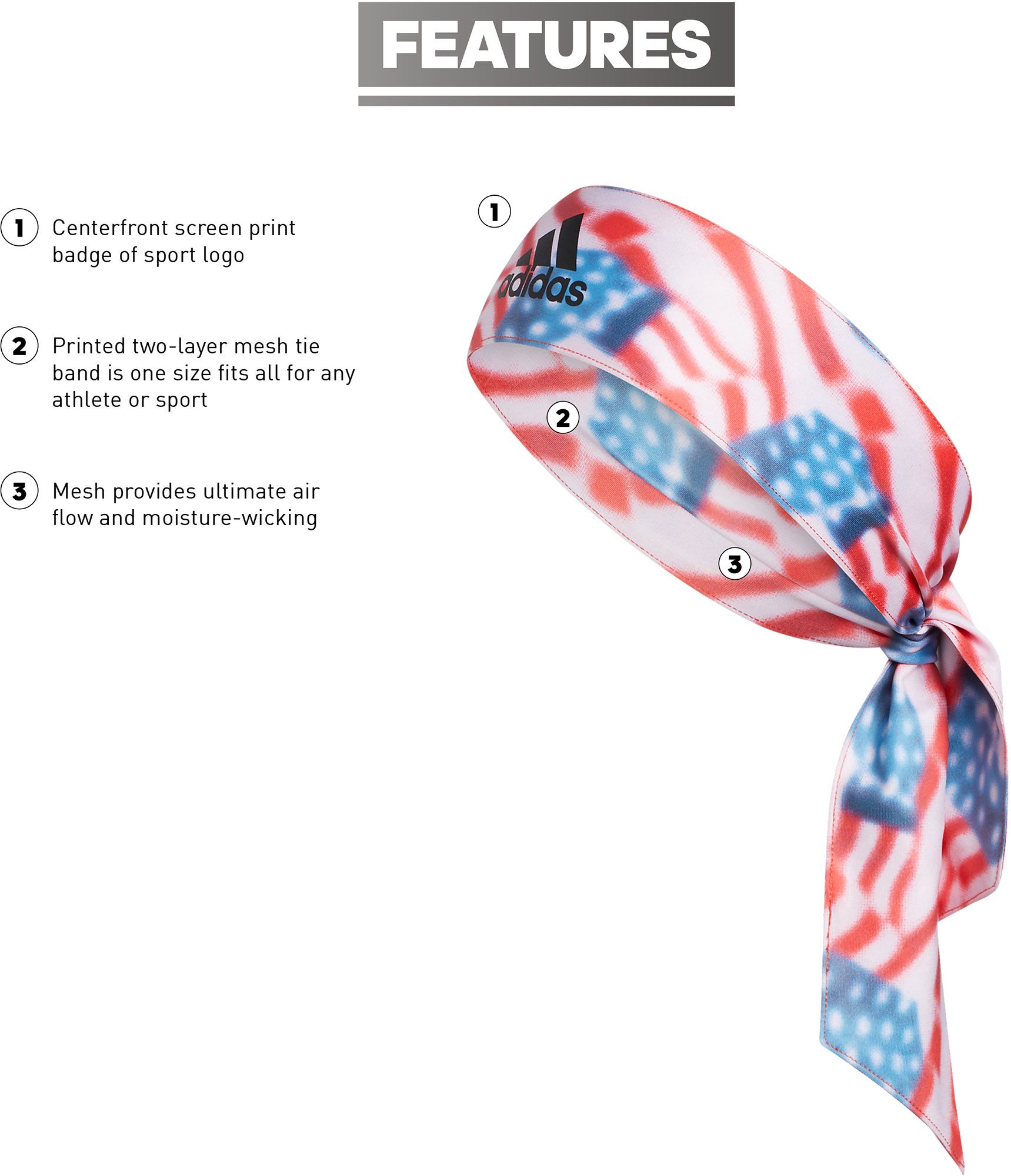 adidas Alphaskin Americana Head Tie Headband product image