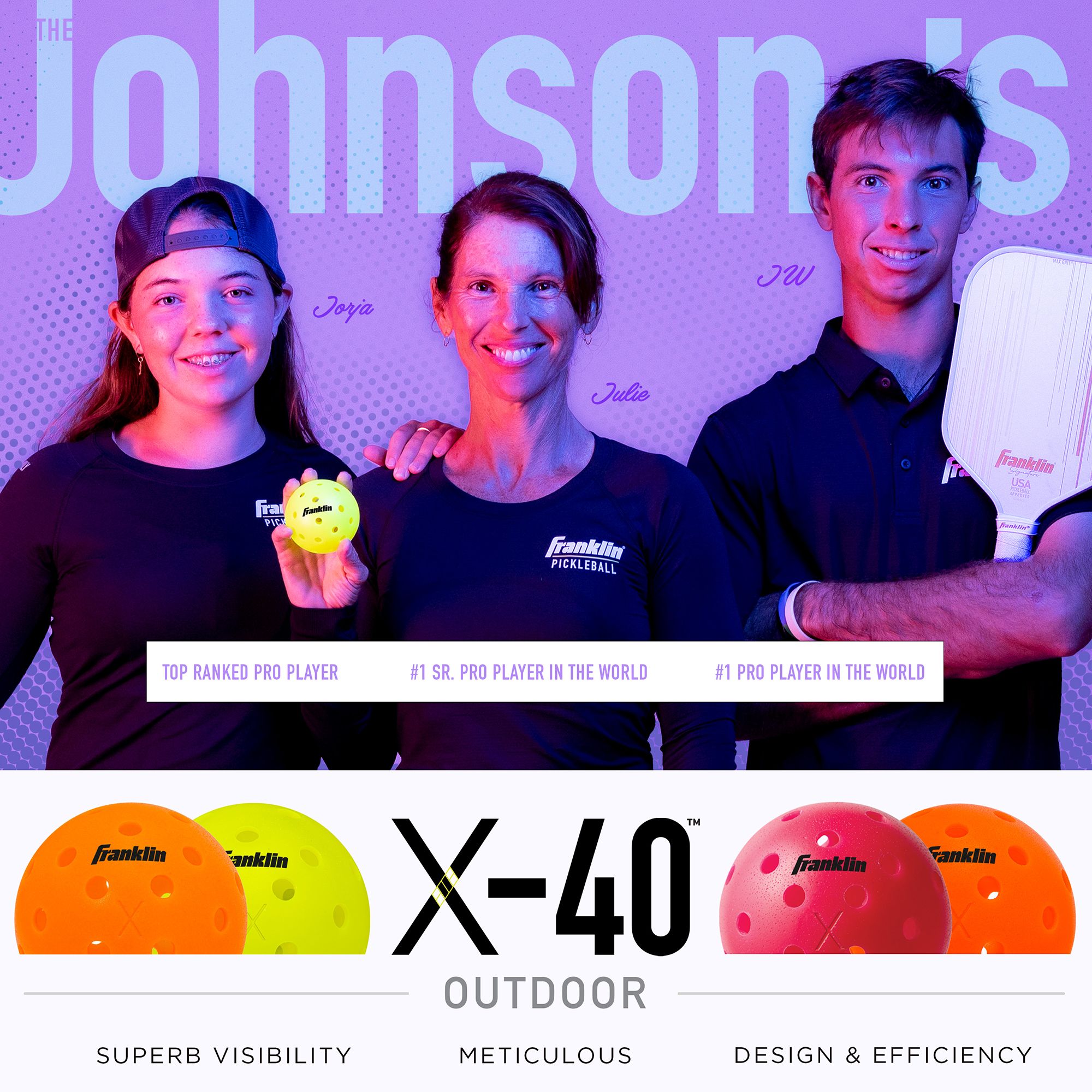 Franklin Pickleball X-40 Outdoor Pickleballs – 3 Pack product image