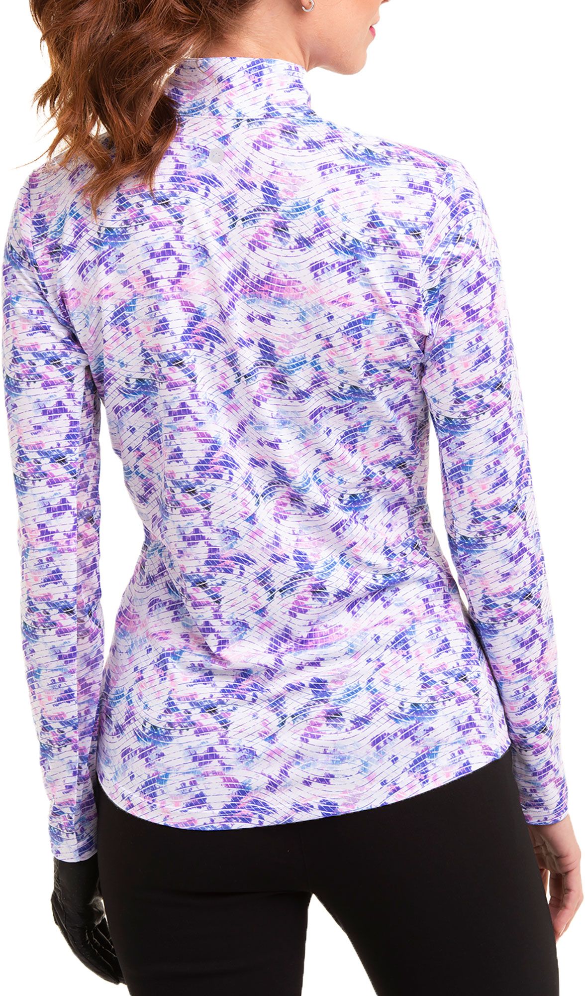 EP New York Women's Long Sleeve Swirling Splatter Print Top