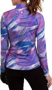 EPNY Women's Long Sleeve 1/4 Zip Abstract Multi Wave Print Top product image