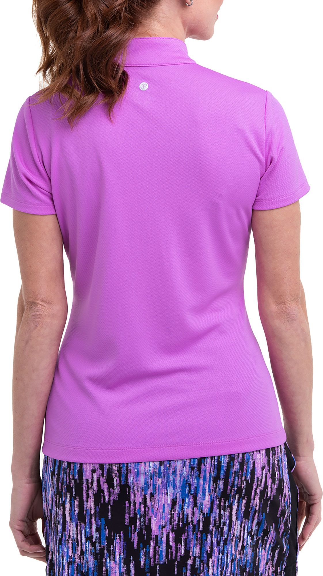 EP New York Women's Short Sleeve 1/4 Zip Tape Trim Top product image