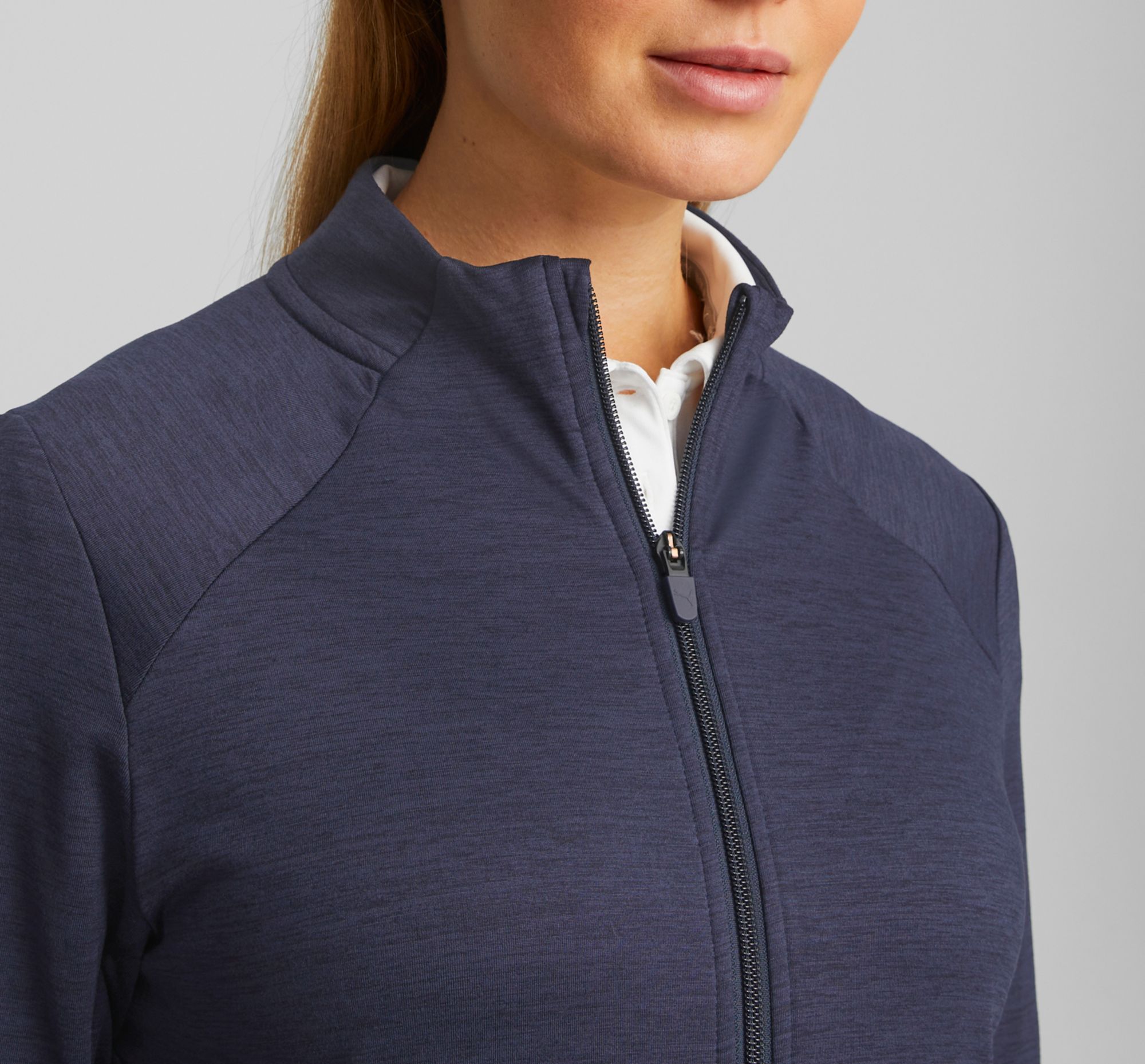 PUMA Women's Full Zip Cloudspun Heather Golf Jacket