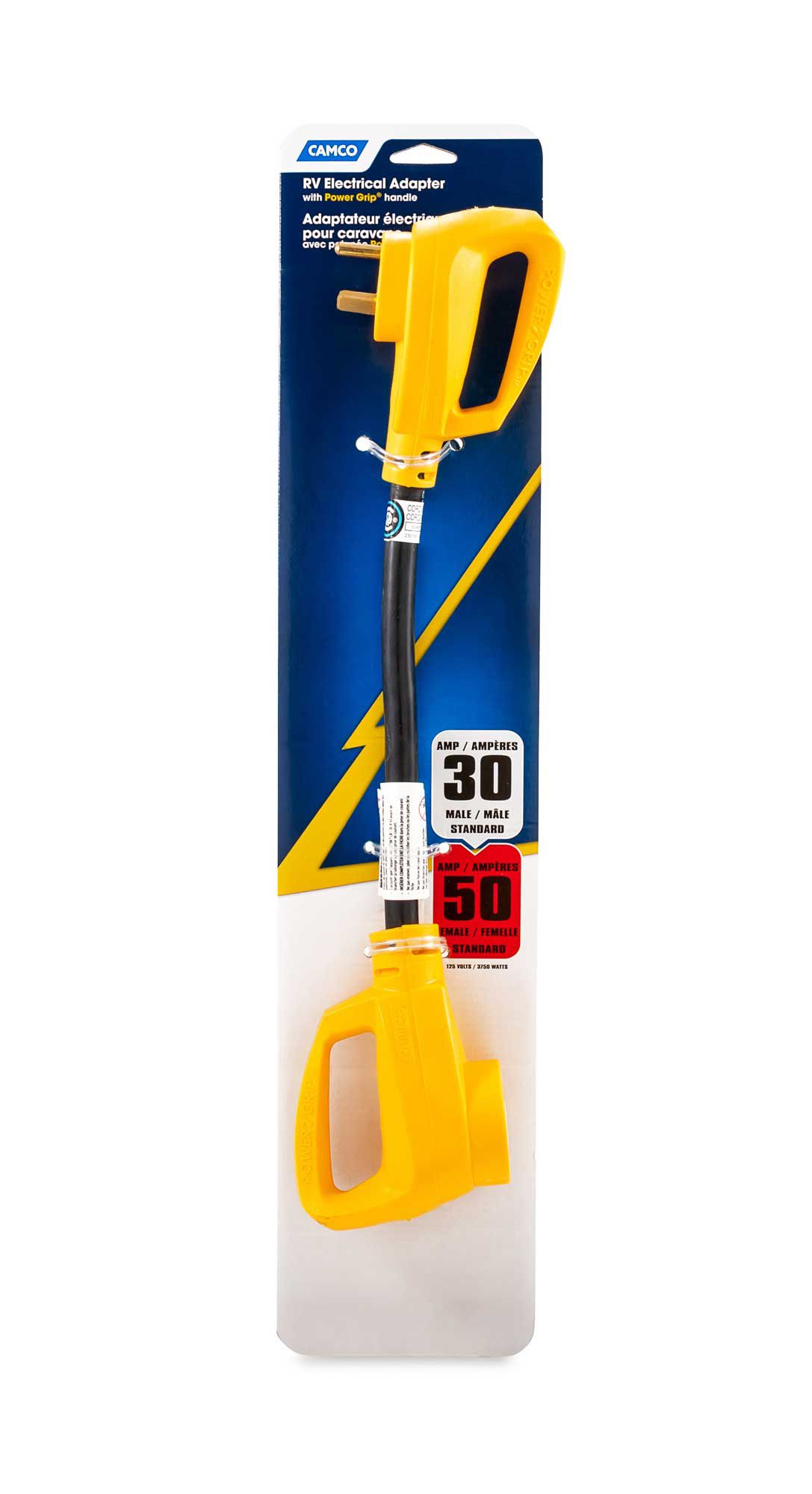 Camco RV PowerGrip 18” 30AM / 50AF Dogbone Electrical Adapter product image