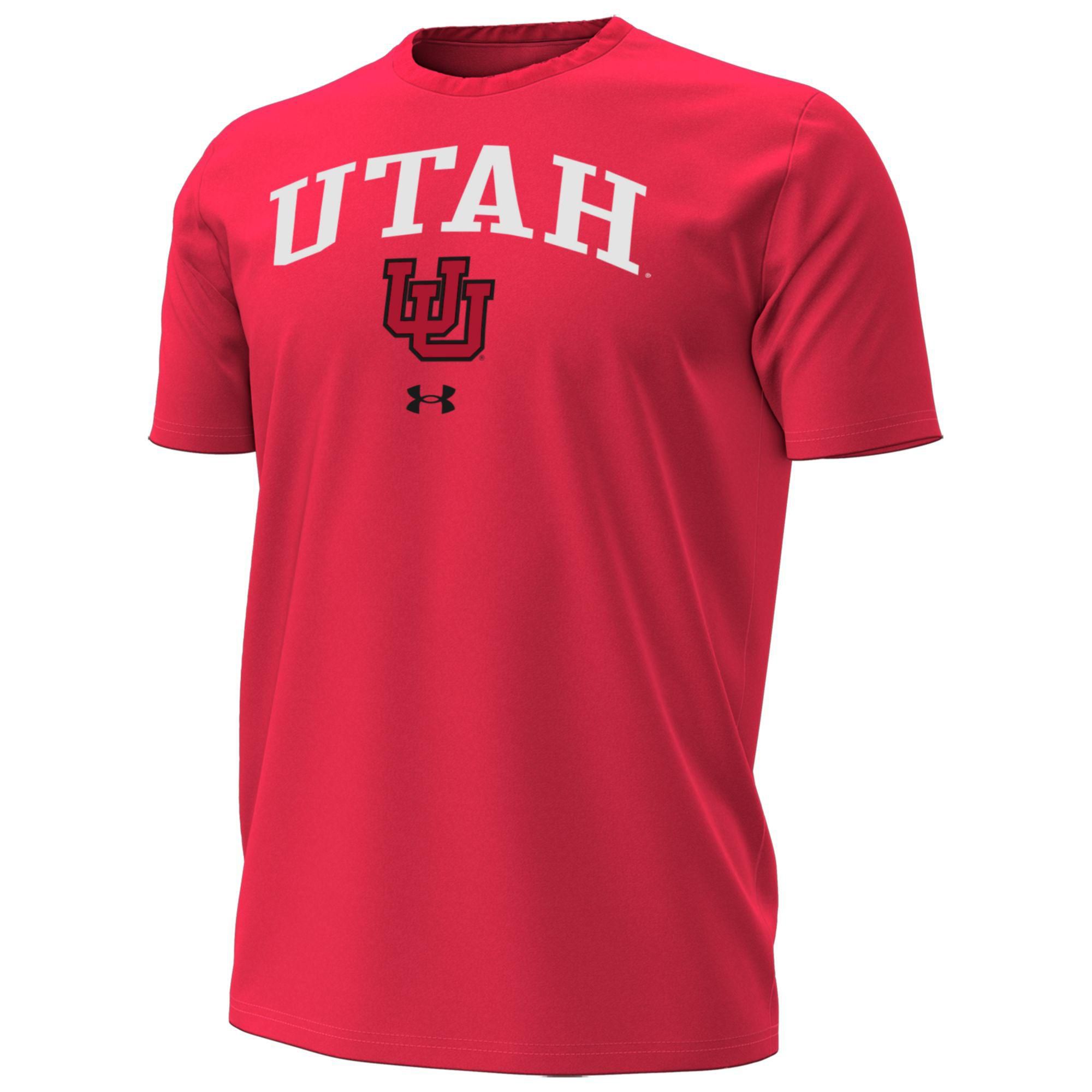 Under Armour Men's Utah Utes Performance Cotton Red T-Shirt product image