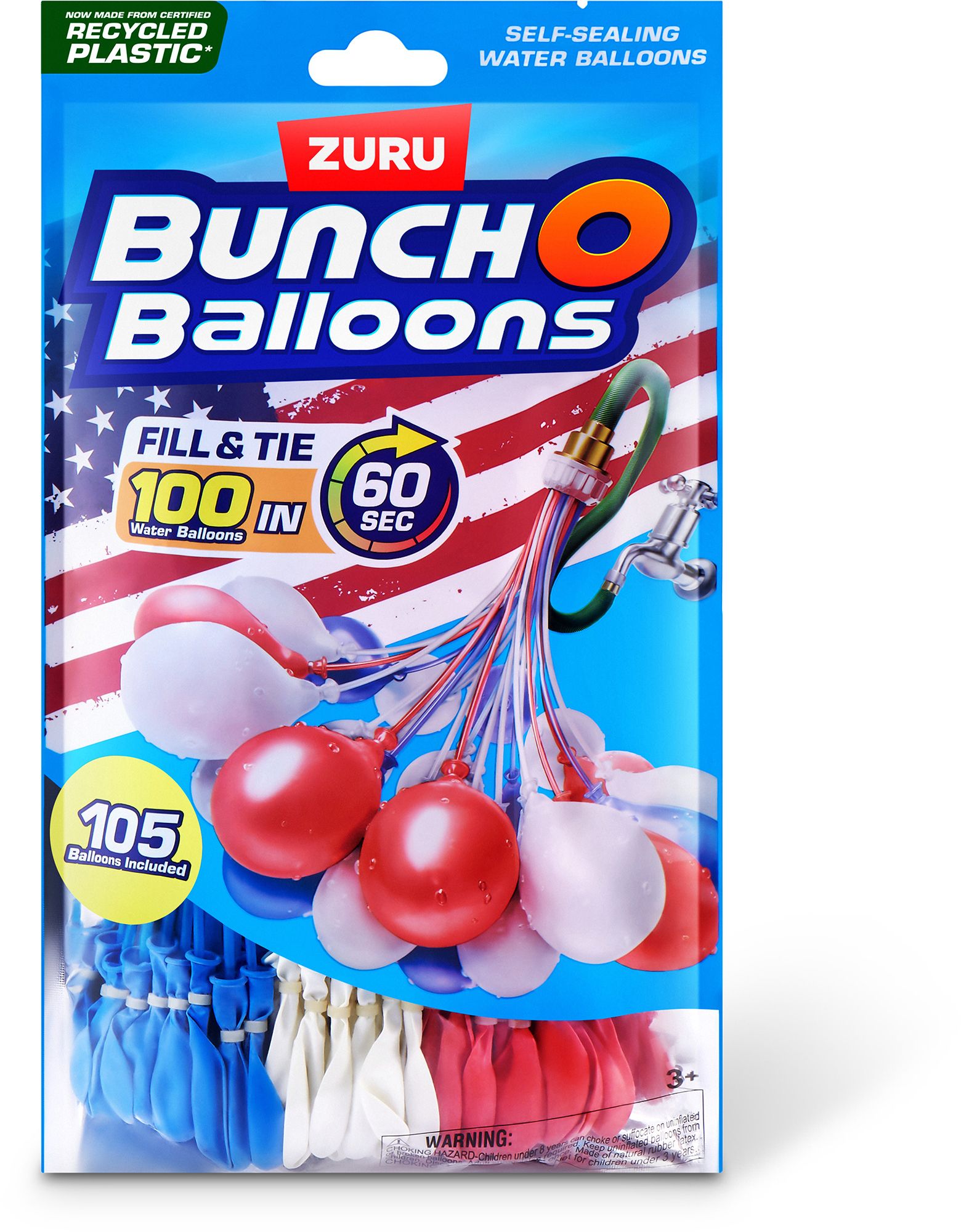 Zuru Bunch O Balloons 100 Rapid-Filling Self-Sealing Water Balloons – 3 Pack product image