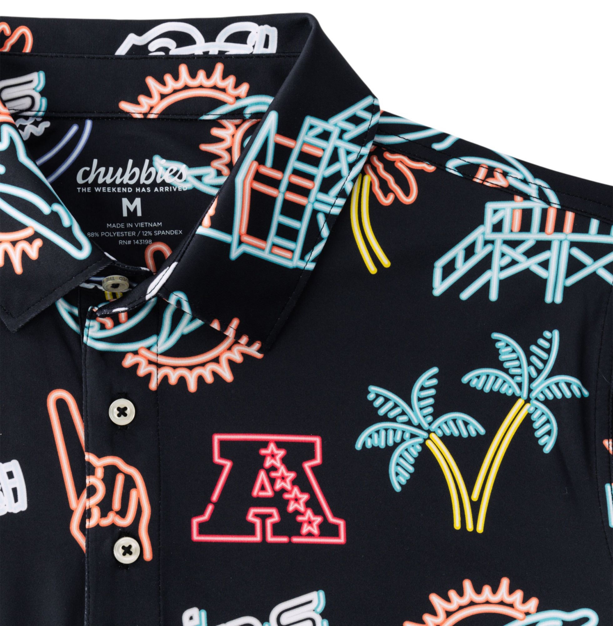 chubbies Men's Miami Dolphins Black Neon Polo product image