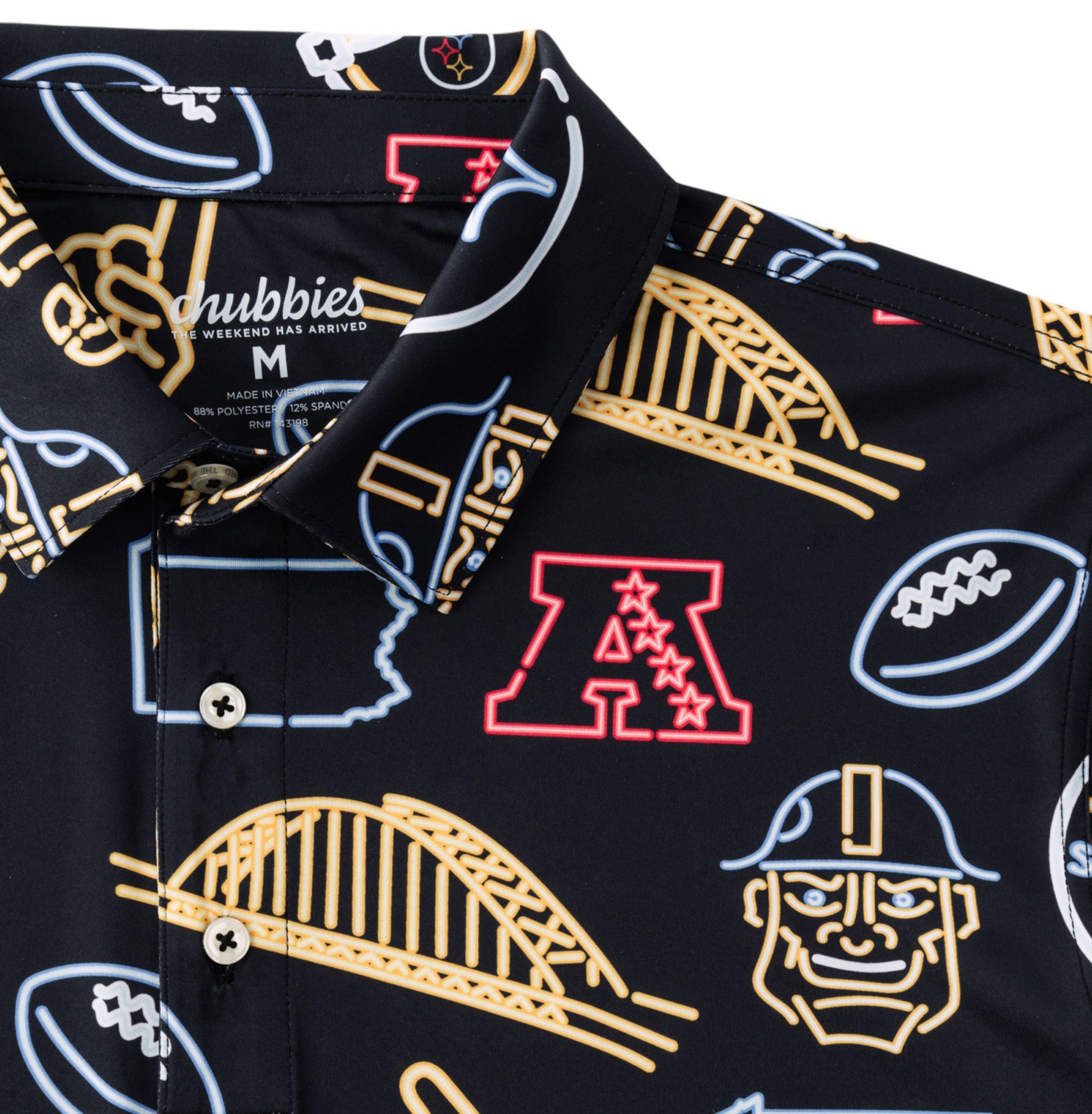 chubbies Men's Pittsburgh Steelers Black Neon Polo product image