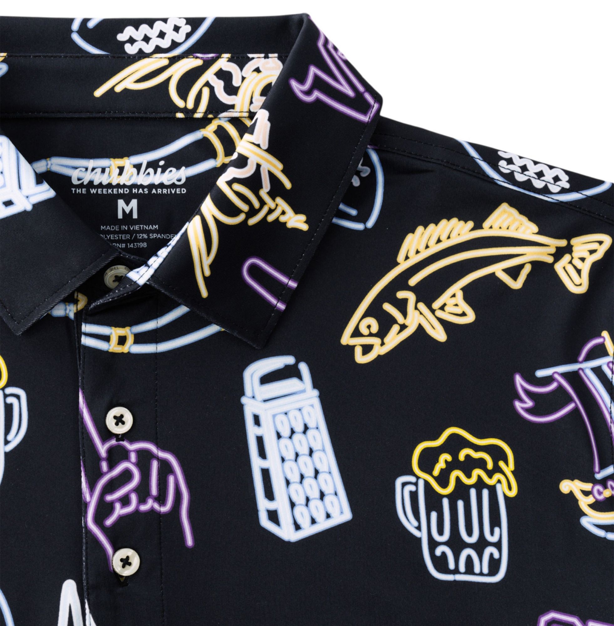 chubbies Men's Minnesota Vikings Black Neon Polo product image