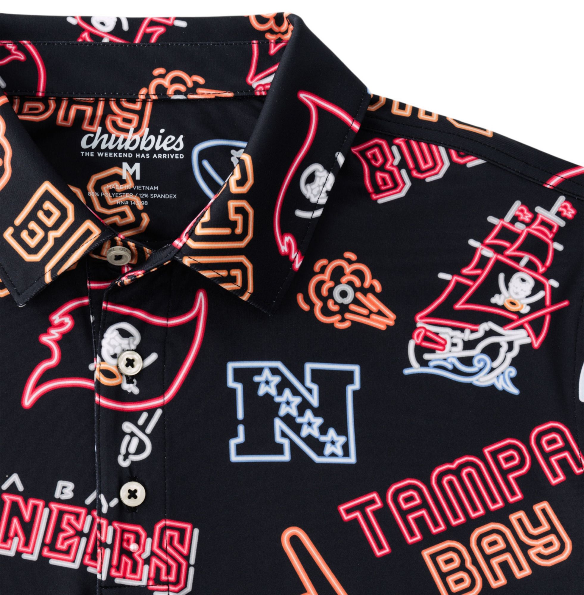 chubbies Men's Tampa Bay Buccaneers Black Neon Polo product image