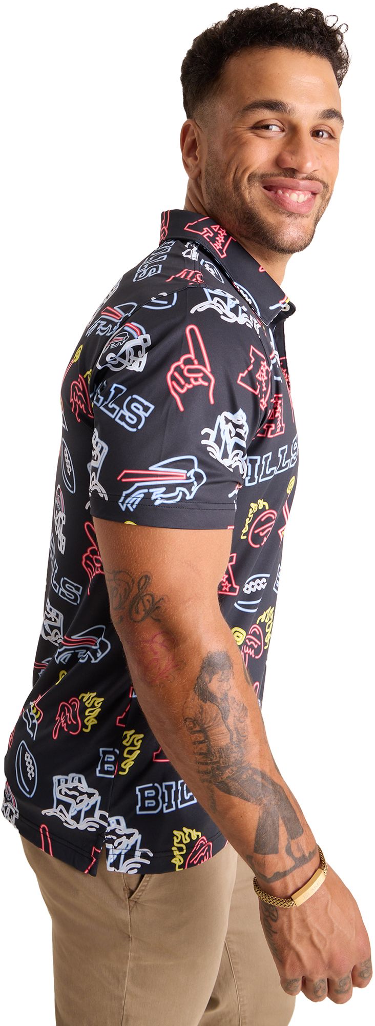 chubbies Men's Buffalo Bills Black Neon Polo product image